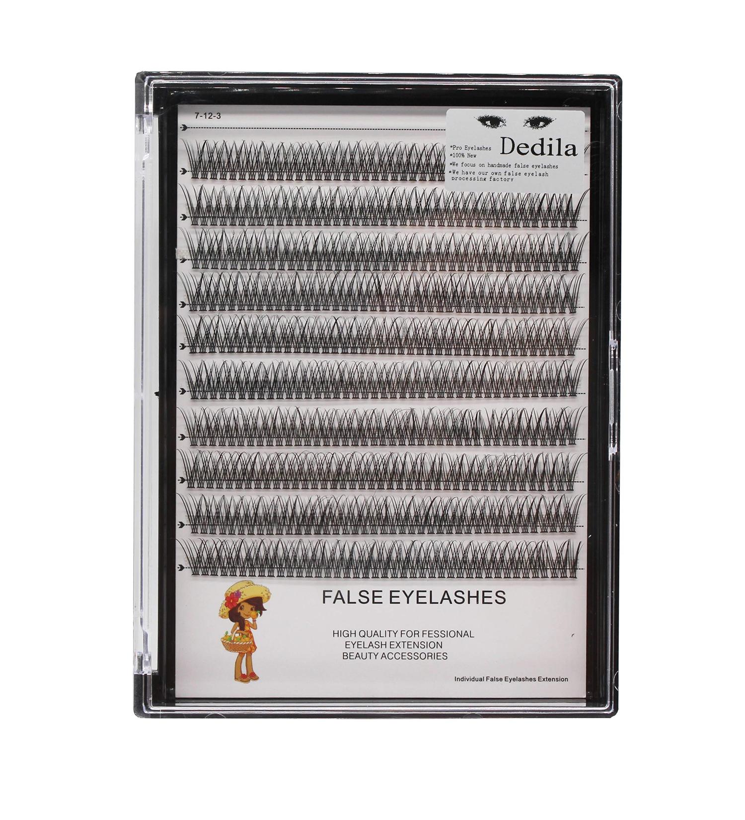 Large Nature Long Fishtail Design False Eyelashes - 3D Black Soft & Lightweight Volume Cluster Lashes (8-16mm Options - Buy Online on SooperMarket.com