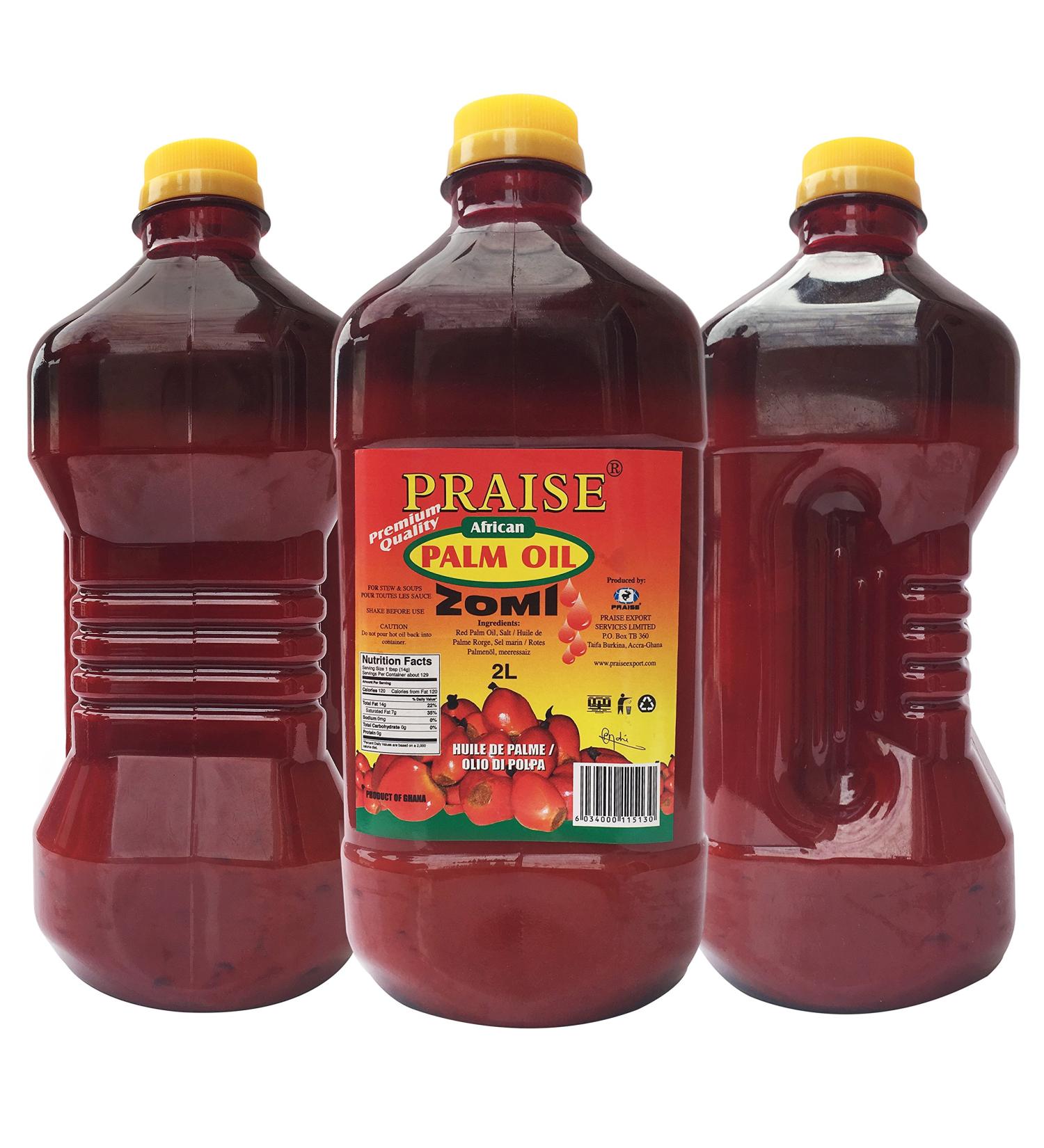 Praise Red Palm Oil 2-Liters - Zomi: Pure and Sustainable Cooking Oil - Buy Online on SooperMarket.com