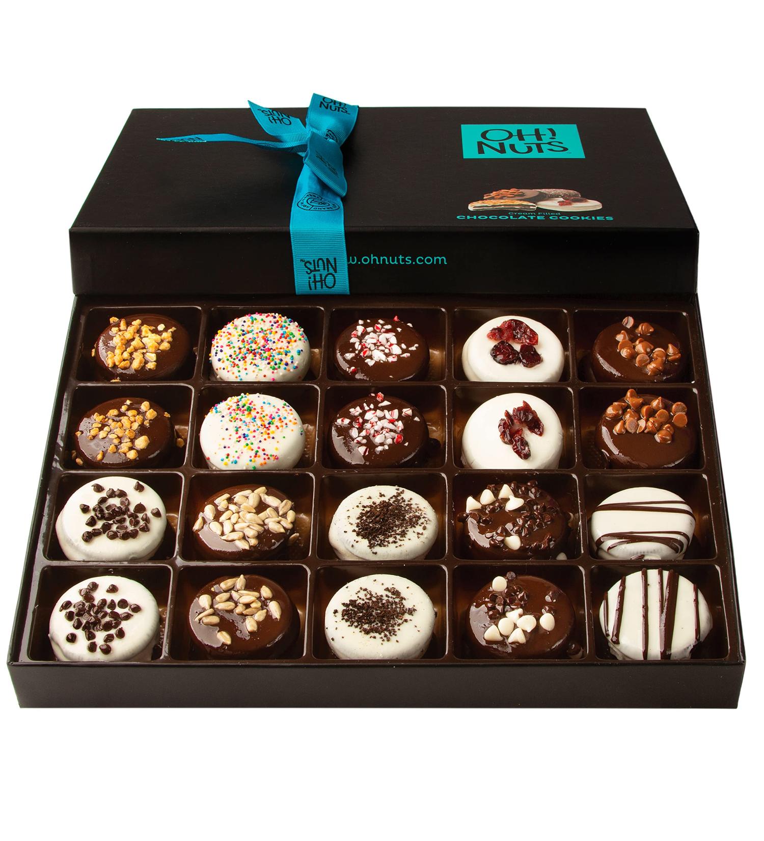 20 Variety Gourmet Chocolate Covered Cookie Gift Basket - Prime Elegant Box for Birthday, Anniversary, Holiday | Oh! Nuts Chocolate Covered Oreos - Buy Online on SooperMarket.com