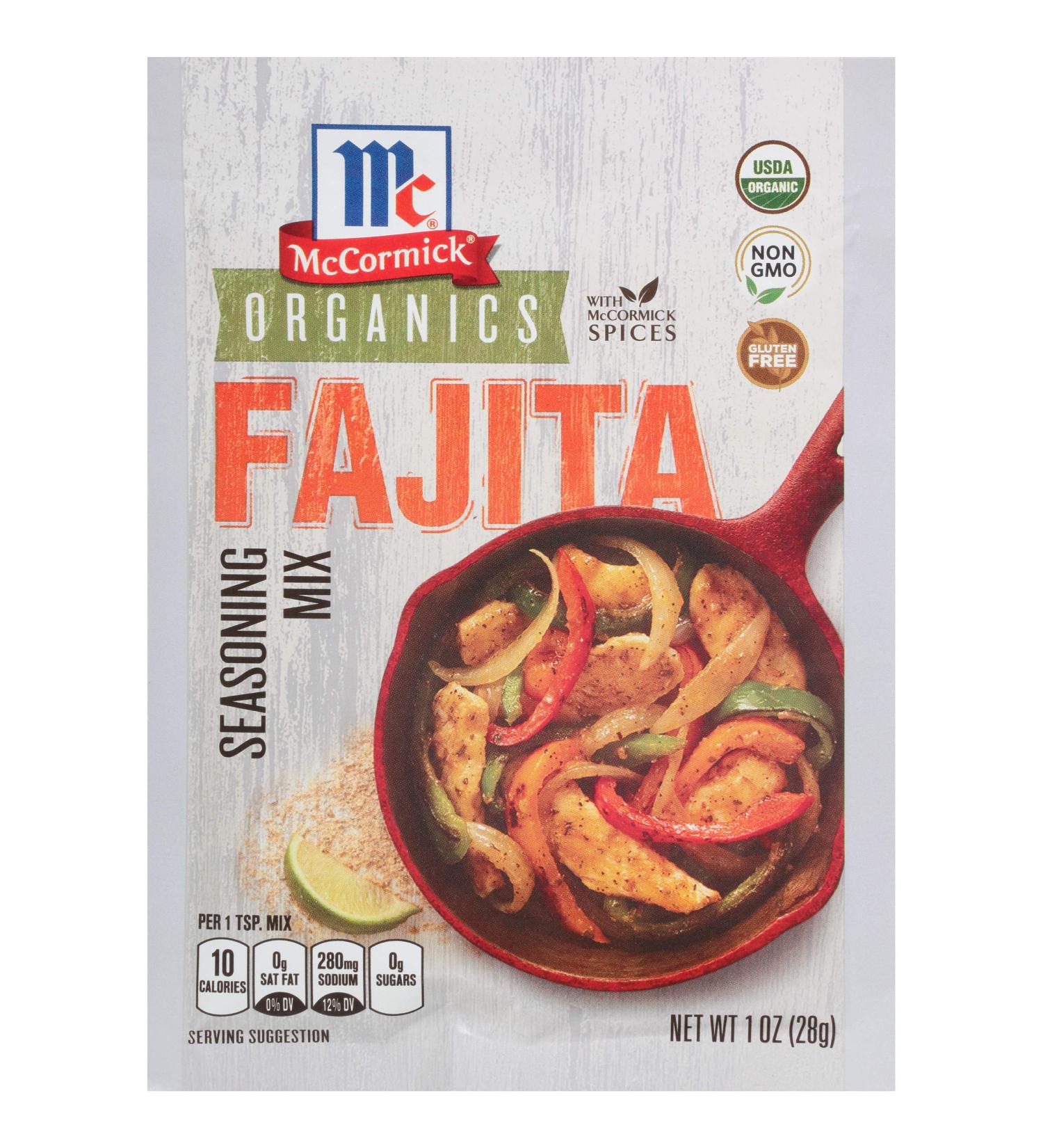 McCormick Organic Fajita Seasoning Mix 1 oz - Flavorful & All-Natural - Buy Online on SooperMarket.com