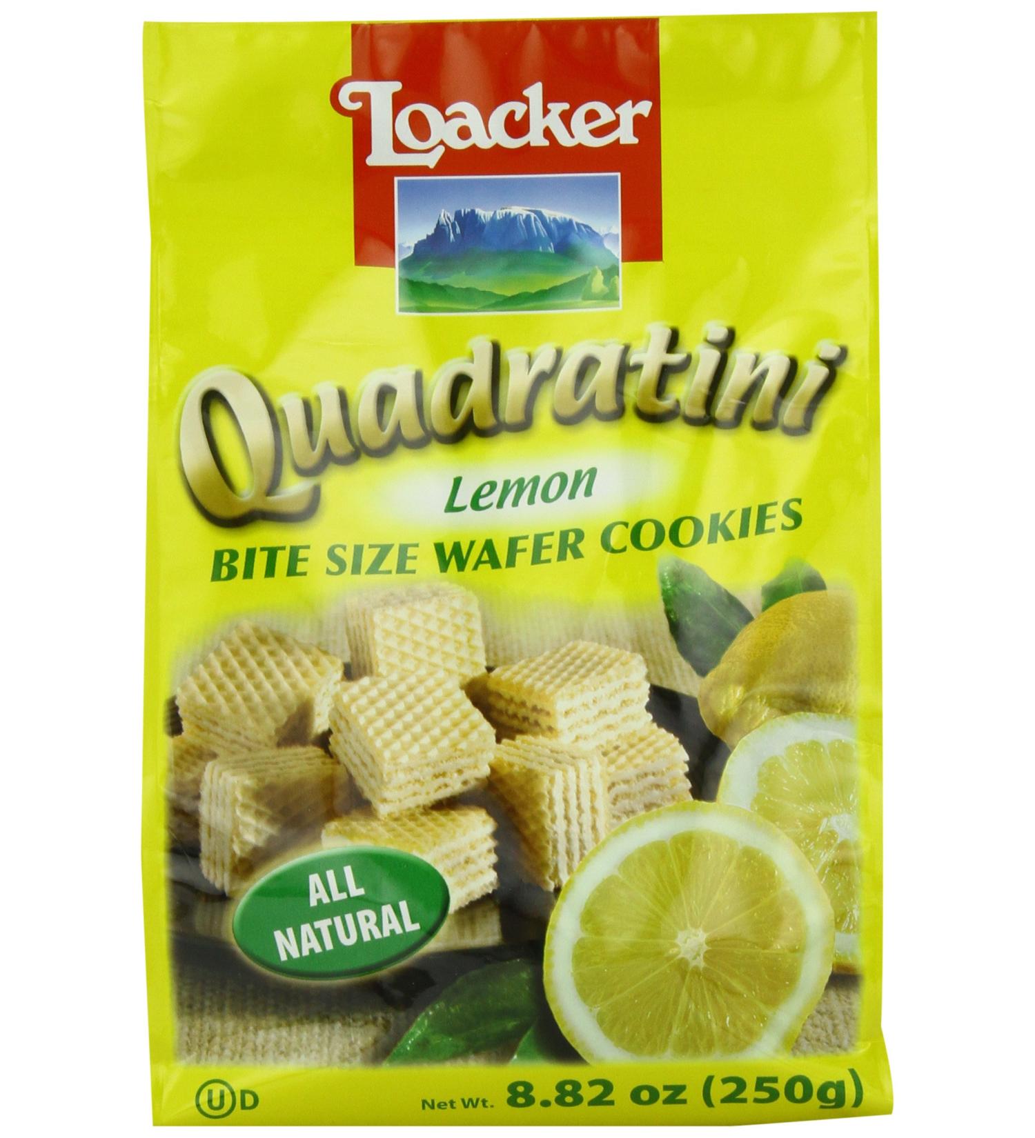 Loacker Quadratini Lemon Wafer Cookies, 8.82 Ounce