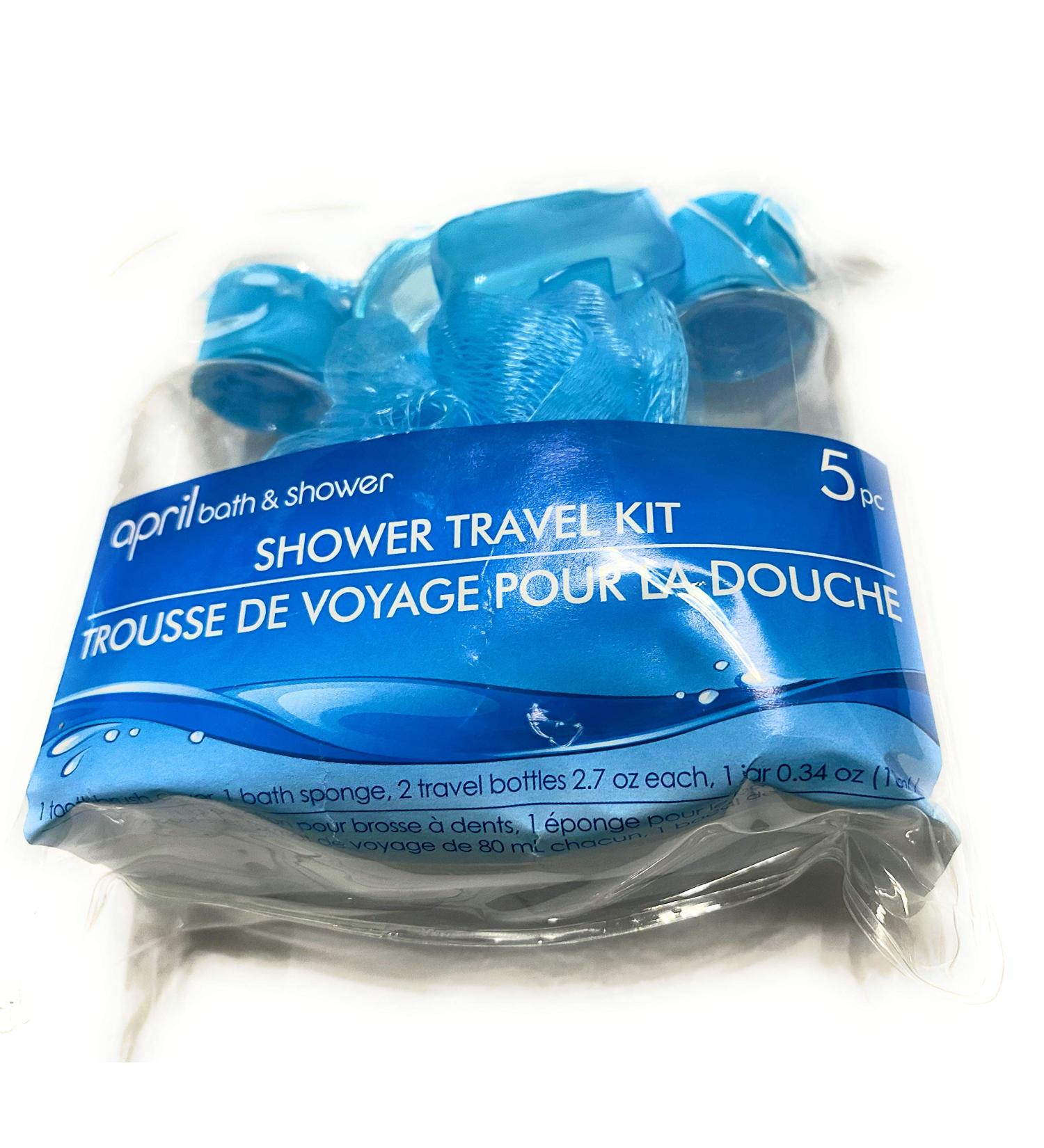 5pc April bath and shower travel kit