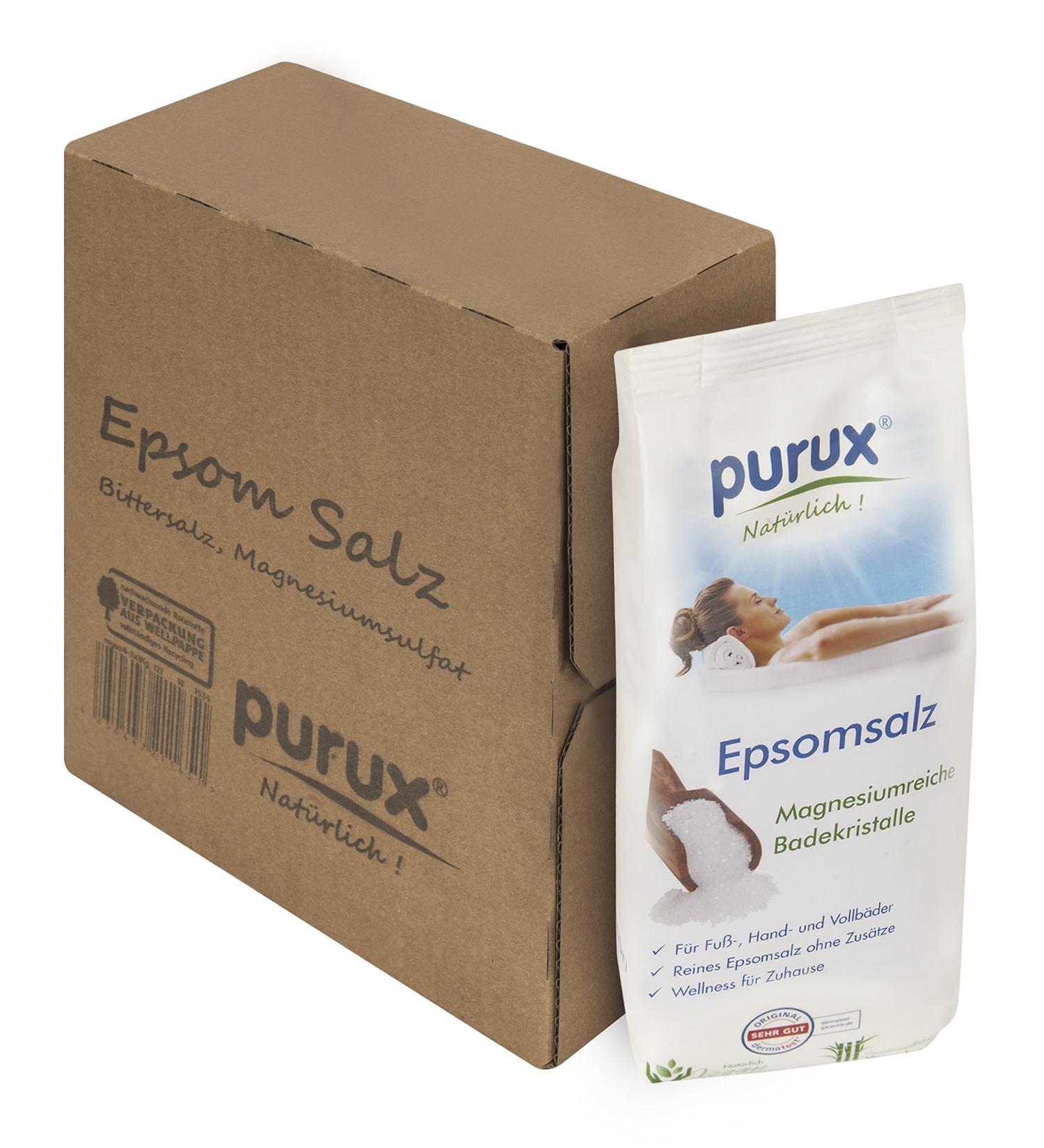 purux Epsom Salt Bath Salt Epsom Salt Magnesium Sulfate 850g sustainably packaged