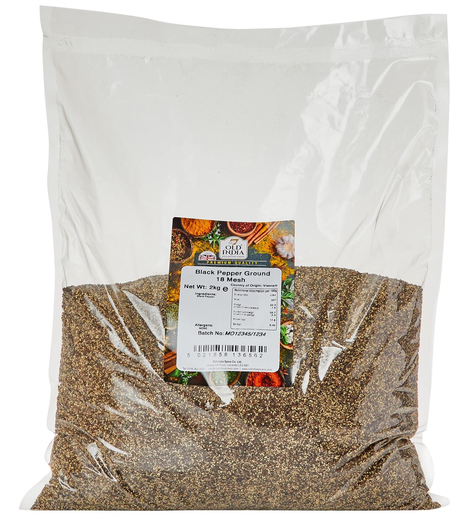 Old India Black Pepper Ground 18 Mesh - 2kg - Buy Online on SooperMarket.com