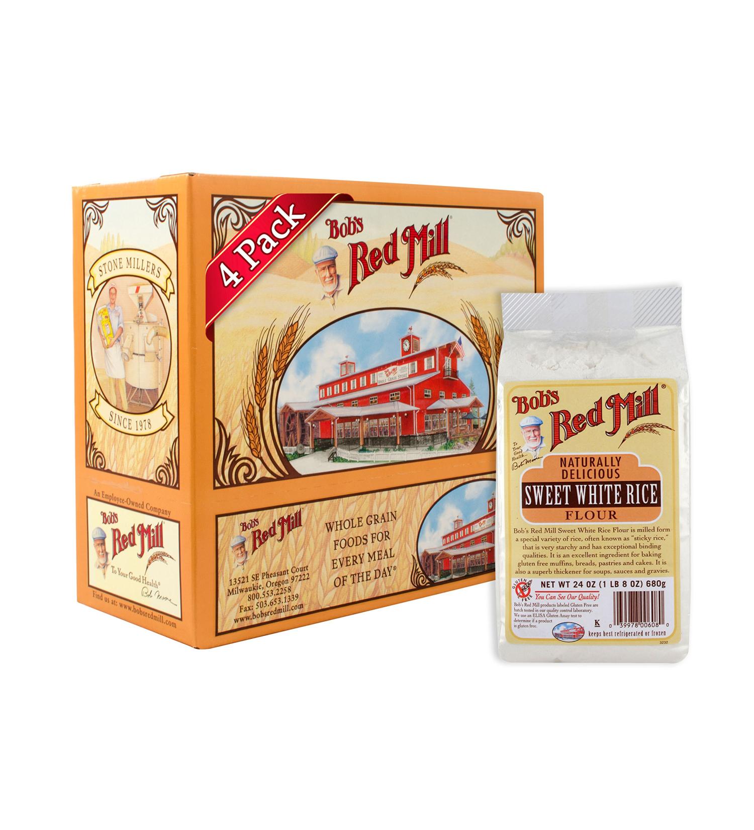 Bob's Red Mill Sweet White Rice Flour 24oz (Pack of 4) - Gluten-Free & Versatile - Buy Online on SooperMarket.com