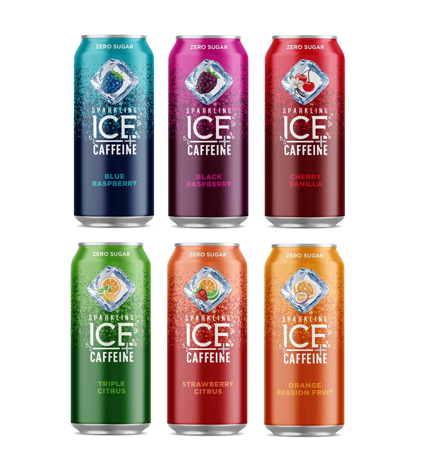 Sparkling Ice +Caffeine Variety Pack - 16oz Cans with Antioxidants & Vitamins - Zero Sugar, Multi-Flavor Assortment - Oasis Snacks Sticker - 12 Pack - Buy Online on SooperMarket.com
