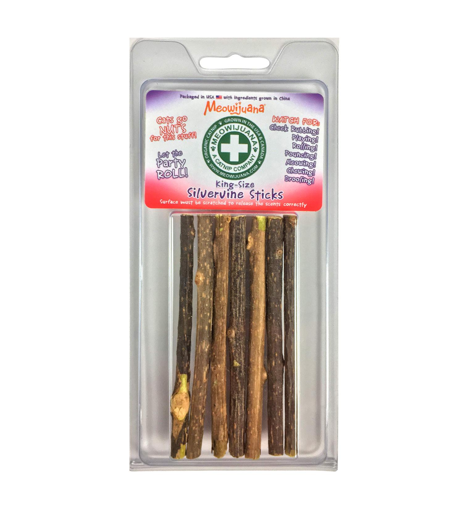 Meowijuana King Size Silvervine Sticks Bundle - Natural Matatabi Chew for Cats | High Potency Cat Treat | Dental Health | Catnip Alternative - Buy Online on SooperMarket.com