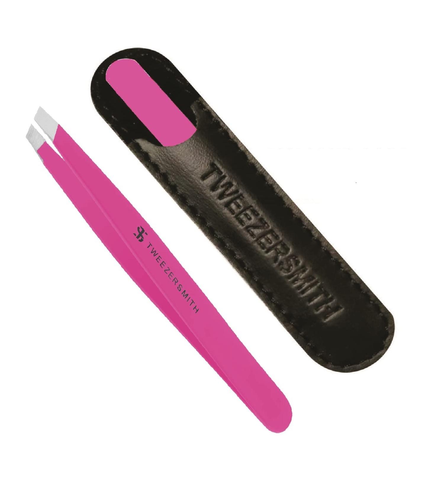 Tweezersmith Professional Slant Tip Tweezer for Effective Hair Plucking - Pink - Buy Online on SooperMarket.com