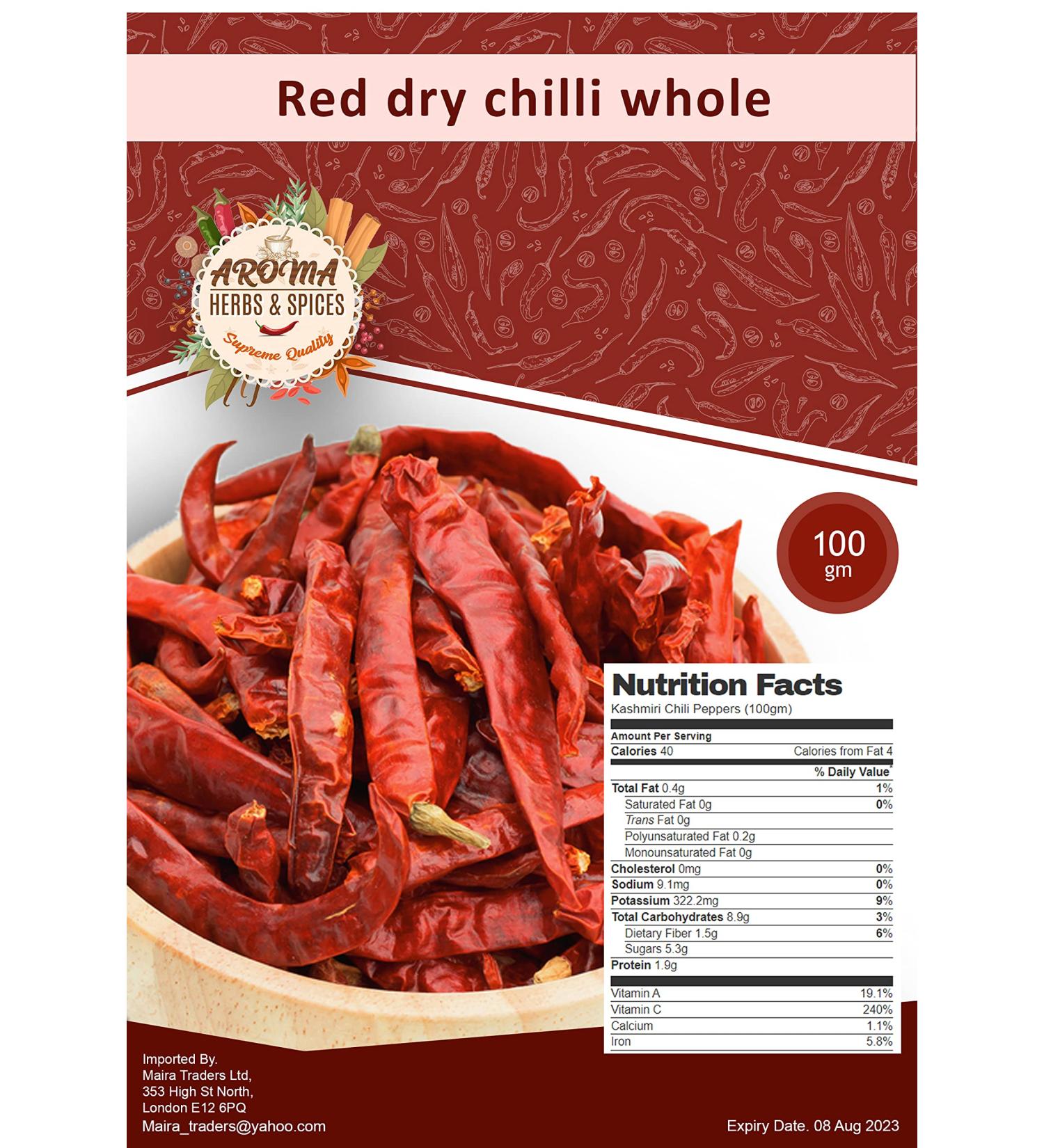 100% Natural Dry Red Chilli Whole - 100gm | Premium Quality Whole Red Chilli - Buy Online on SooperMarket.com