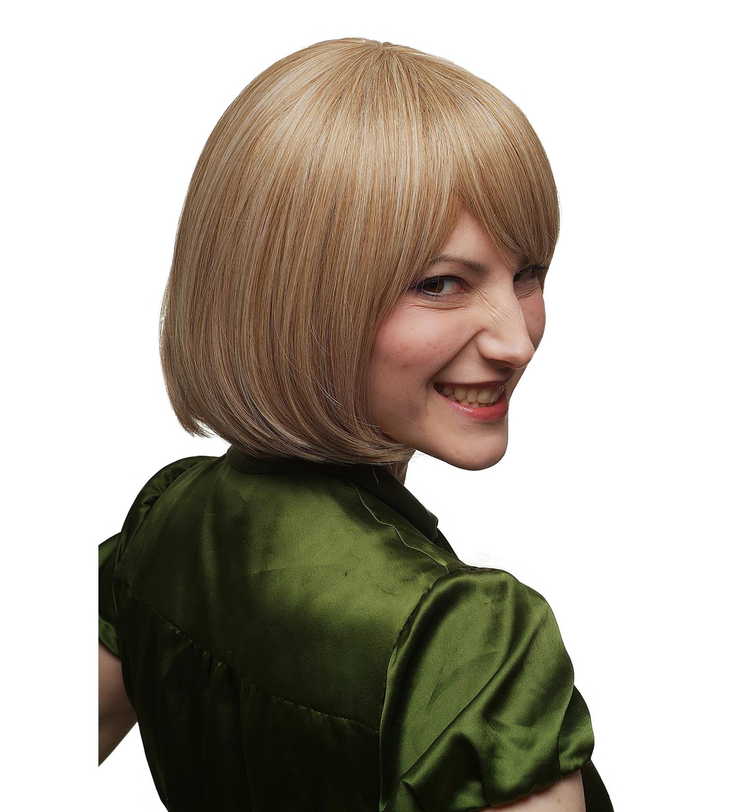 WIG ME UP SA041-27/613: Curved Tip Straight Bob Wig in Dark/Light Blonde Streaks - Perfect for Any Occasion - Buy Online on SooperMarket.com