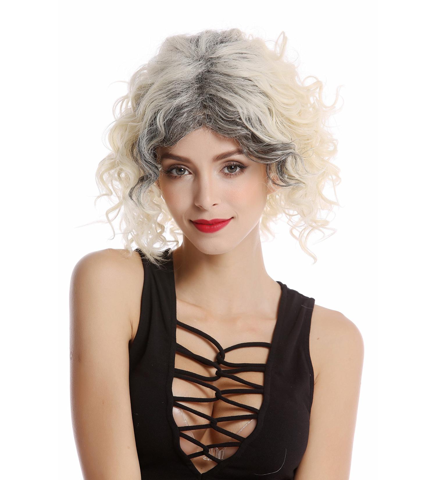 Wig Me Up GF-W2129-2T613+613 Platinum Blonde Women's Wig - Curly Shoulder Length with Dark Roots Growth Tips - Buy Online on SooperMarket.com