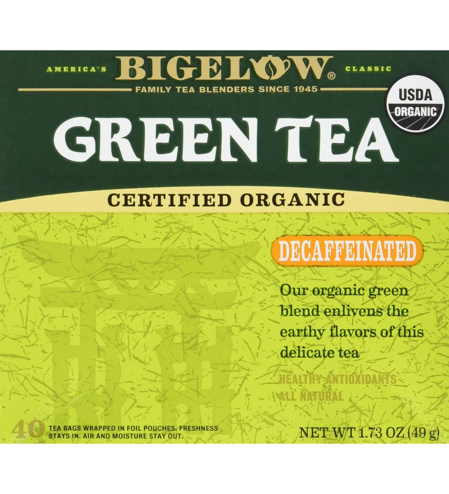 Bigelow Organic Green Tea Decaffeinated 40 Tea Bags 1.73 oz (49 g)