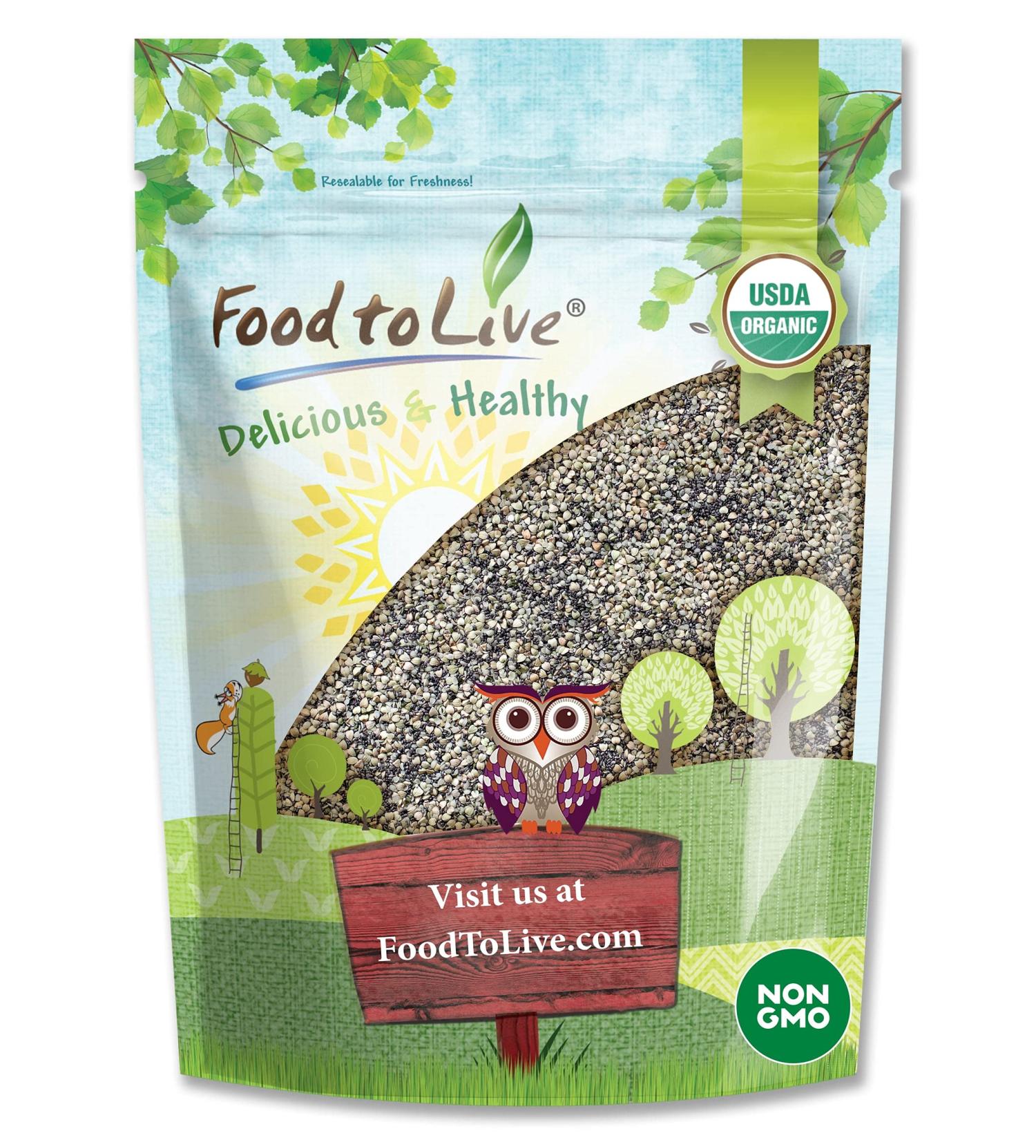 Organic Superfood Cereal Topper 5 lbs with Non-GMO Hemp, Chia & Buckwheat Seeds - Vegan, Kosher, Omega-3 & Fiber-Rich - Buy Online on SooperMarket.com