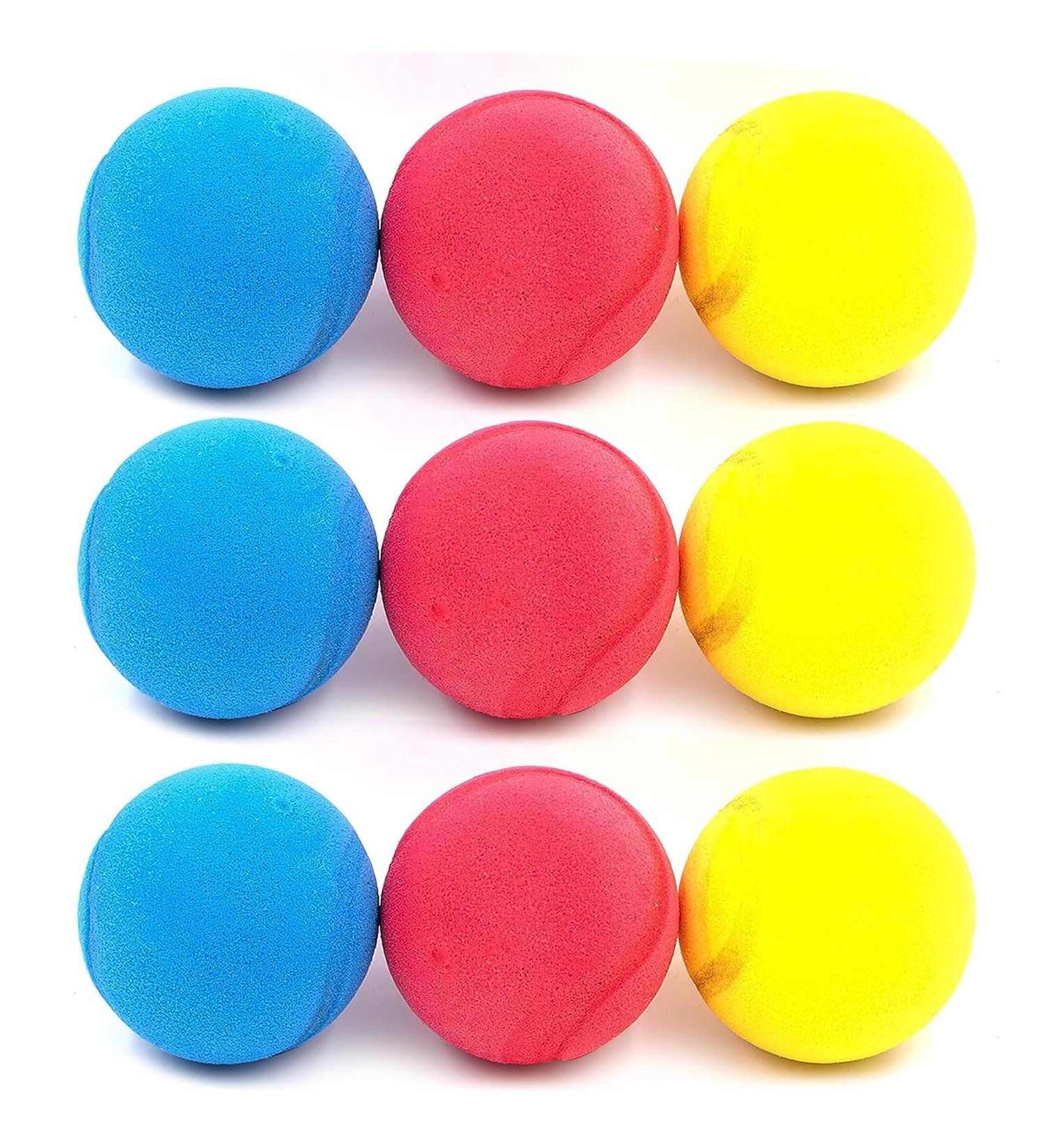 Set of 9 Colorful Soft Foam Balls for Kids - 6.5 cm Tennis Balls - Perfect for Playtime - International Shipping - Buy Online on SooperMarket.com