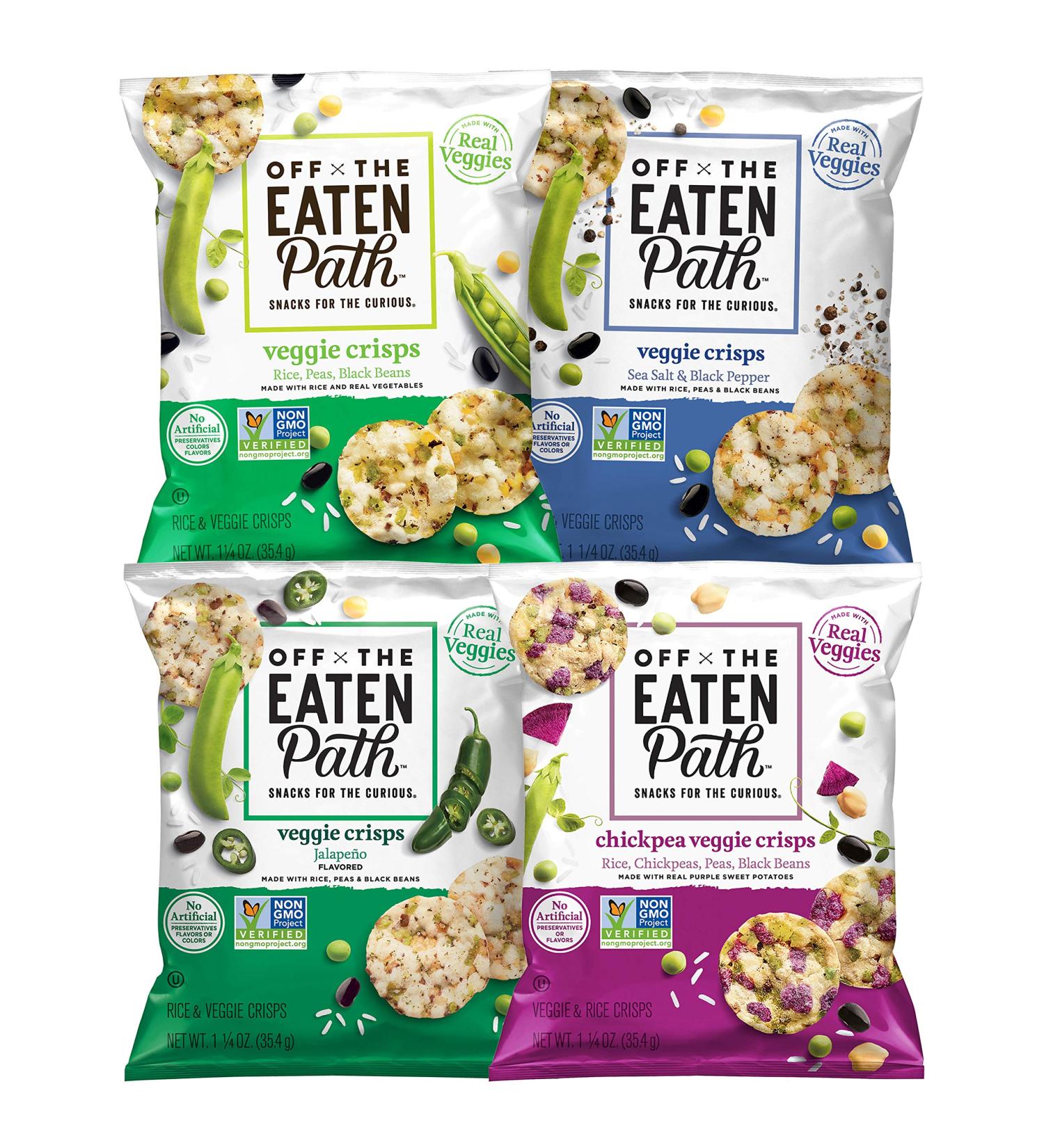 Off The Eaten Path Veggie Crisps Variety Pack - Gluten Free 4 Flavor Sampler (16 Pack  1.25 oz) - Buy Online on SooperMarket.com