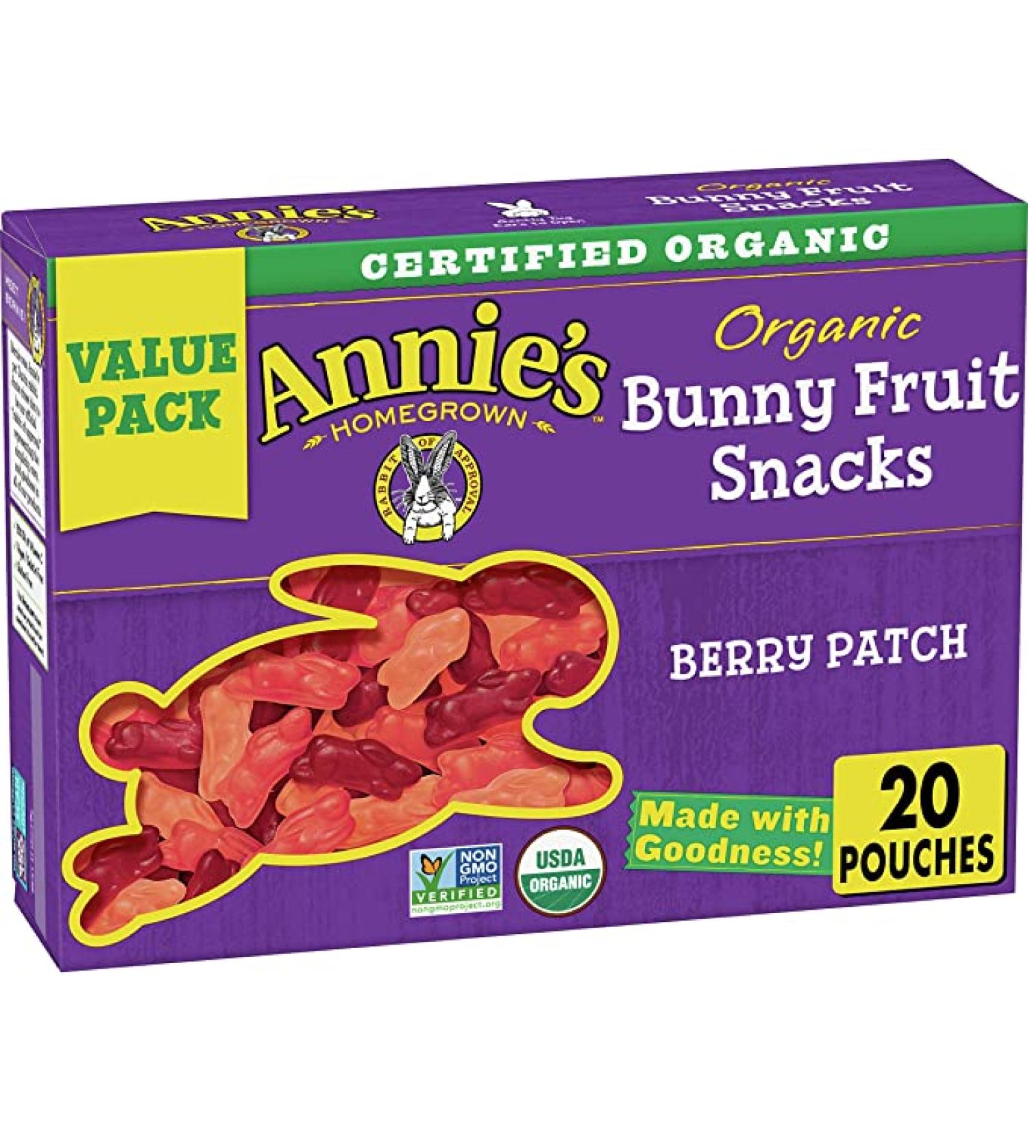 Annie's Organic Berry Patch Bunny Fruit Snacks - Gluten Free, 16 oz | Healthy Snacks for Kids - Buy Online on SooperMarket.com