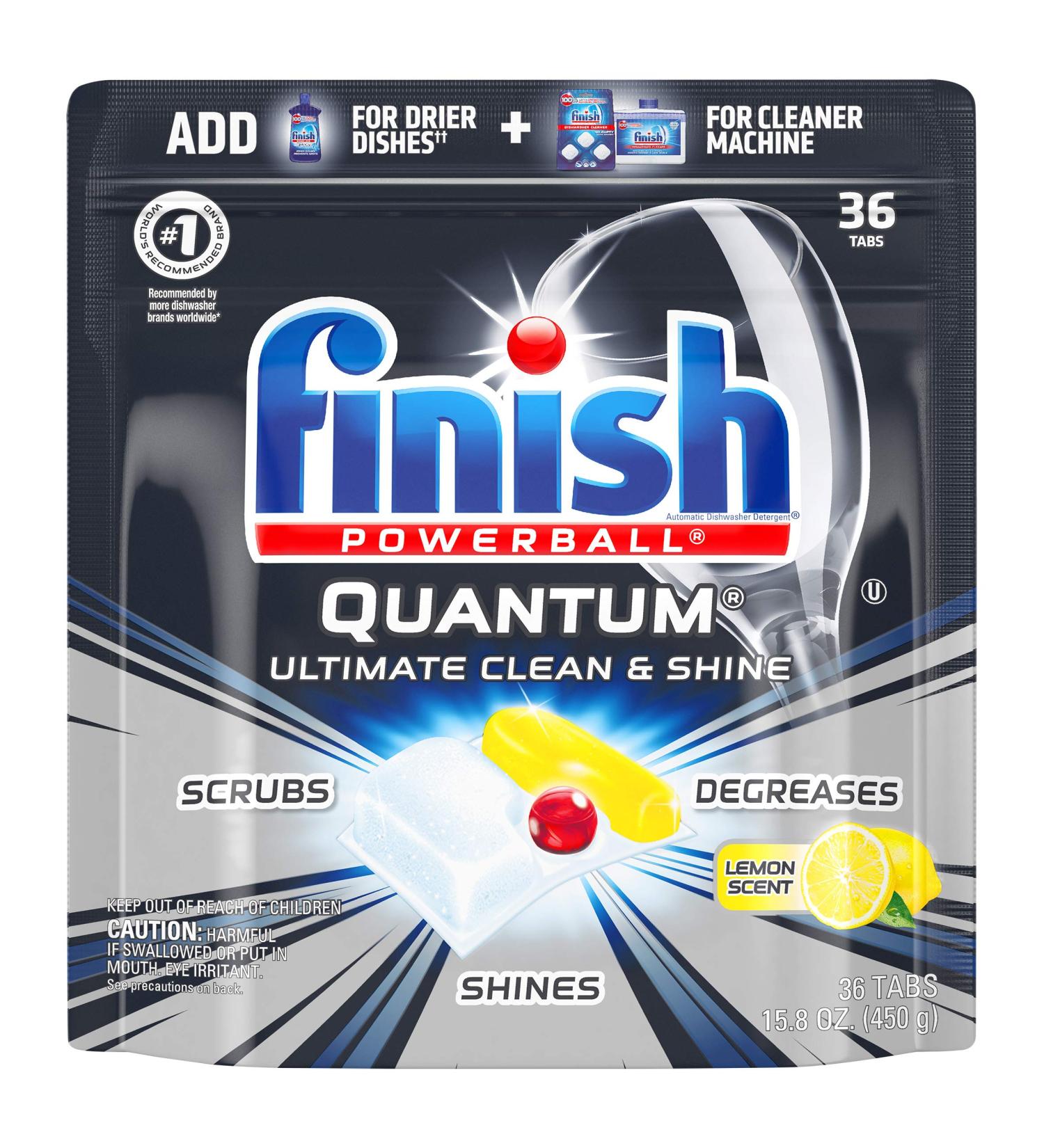 Buy Finish Quantum Dishwasher Detergent Tablets - 36ct Powerball for Ultimate Clean & Shine - International Shipping Available - Buy Online on SooperMarket.com