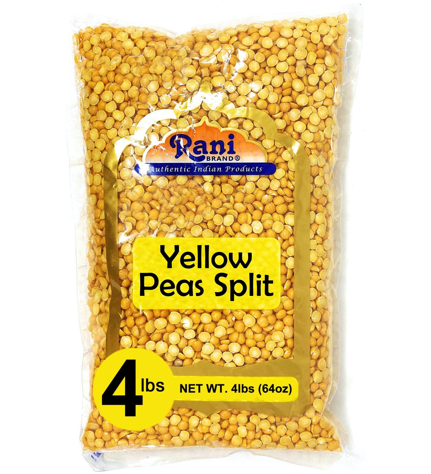 Rani Yellow Split Peas 64oz (4lbs) - All Natural | Vegan | Gluten Friendly - Product of USA - Buy Online on SooperMarket.com