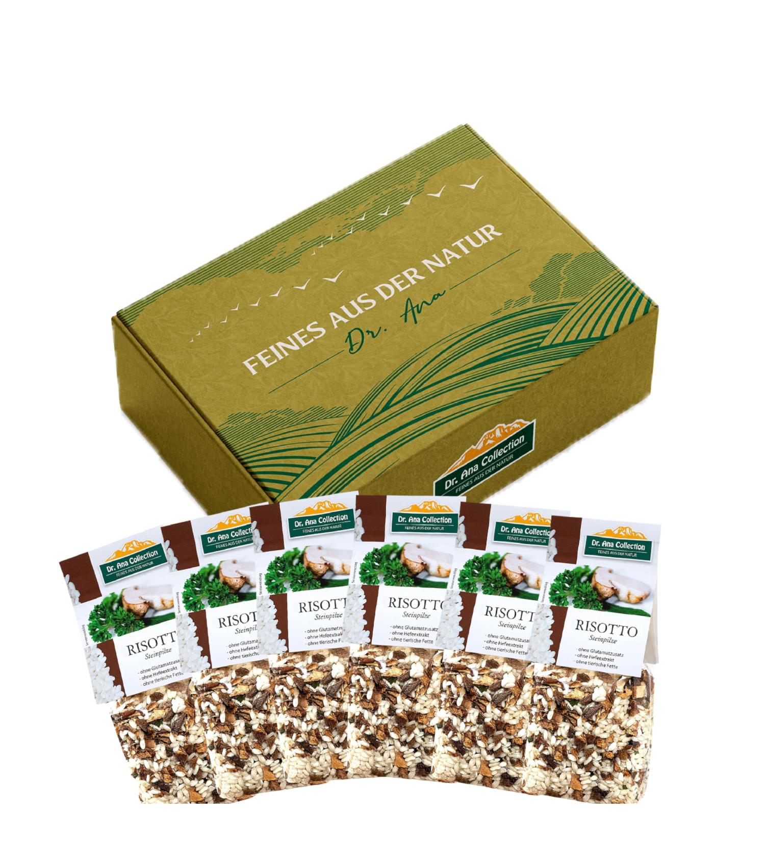 Dr. Ana Collection Italian Risotto with Pine Mushrooms (6-Pack) | Vegan Additive-Free Ready-Made Mix | 100% Original Arborio Rice | Italian Specialty (6 x 200g) - Buy Online on SooperMarket.com