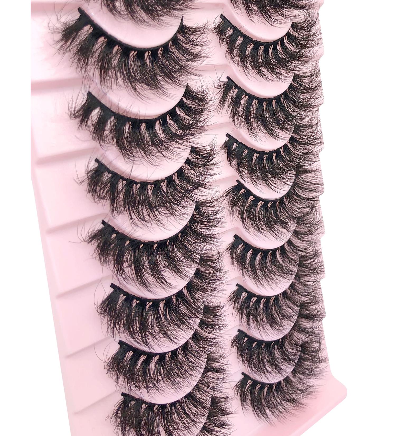 False Eyelashes Faux Mink Fluffy Cat Eye Lashes 3D Dramatic Natural Eyelash Wispy Curly Full Volum 10 Pairs Charming - Buy Online on SooperMarket.com
