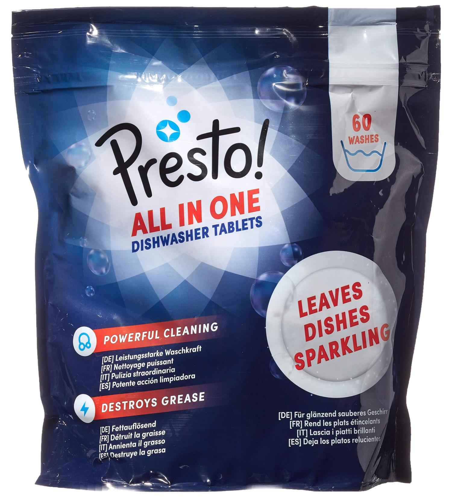 Buy Amazon Presto! Dishwasher Tablets - 120 Washes Fresh Scent 2 Packs of 60 | International Shipping Available - Buy Online on SooperMarket.com
