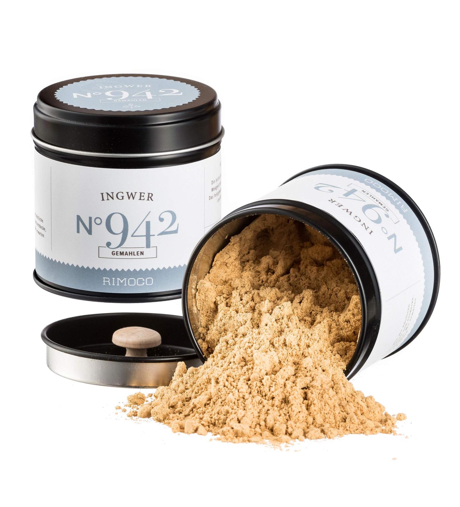 Organic Ginger Powder - Rimoco n 942 | Fresh Lemon Flavor Perfect for Asian Dishes & Curries | Elegant Spice Jar 45g - International Shipping - Buy Online on SooperMarket.com
