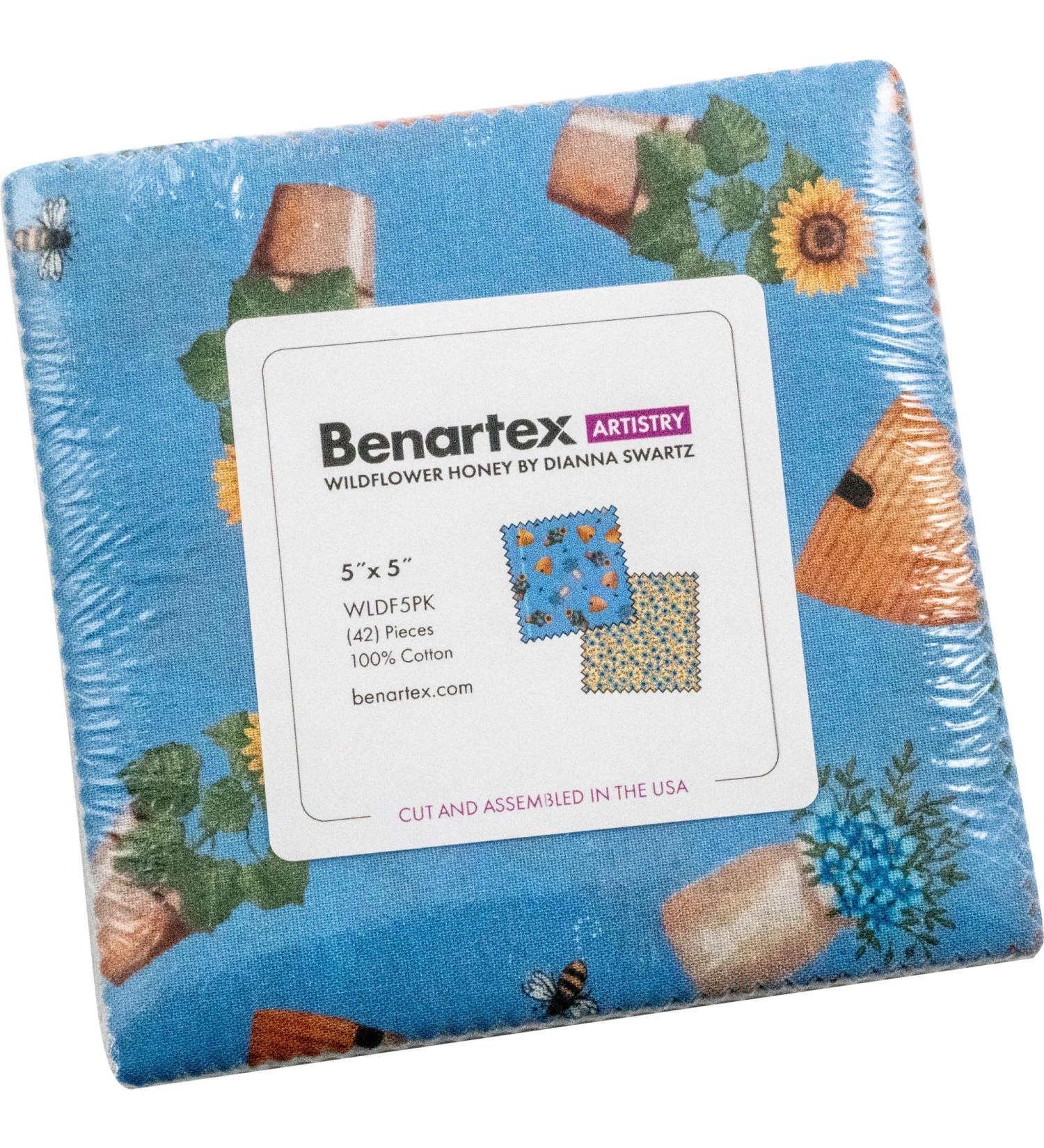 Dianna Swartz Wildflower Honey 5X5 Pack 42 5-inch Squares Charm Pack Benartex
