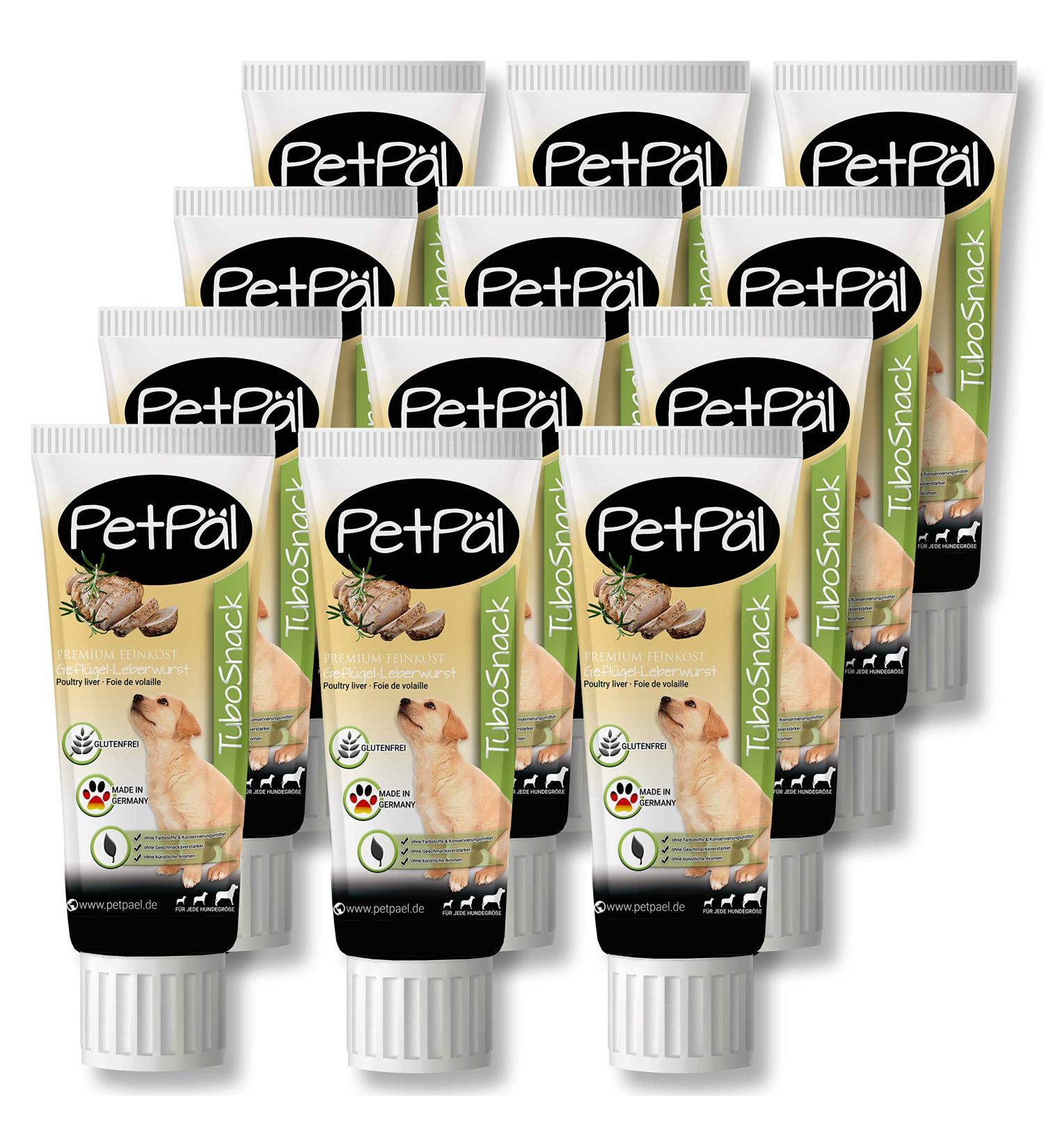 Petp l Dog Poultry Liver Sausage - Grain-Free Low-Fat Treats for Puppies & Dogs | Premium 12x75g Made in Germany - Buy Online on SooperMarket.com