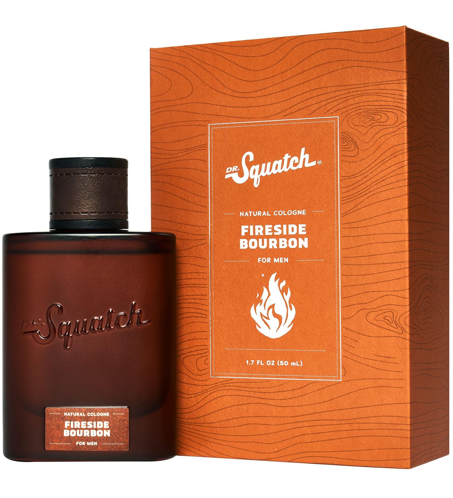Dr. Squatch Fireside Bourbon Men's Cologne - Cedarwood, Clove & Patchouli Fragrance - Natural & Sustainable - Buy Online on SooperMarket.com
