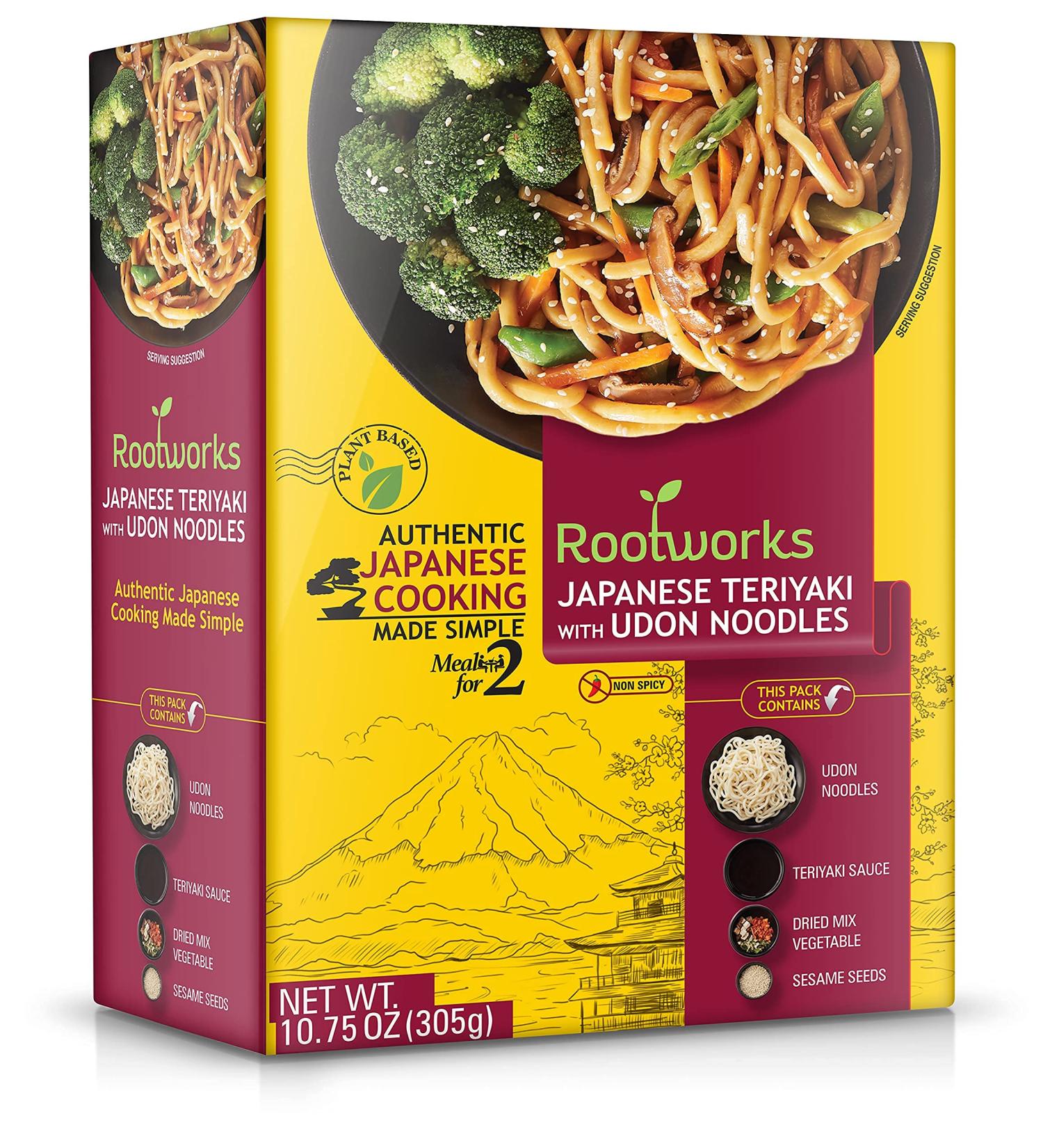 Japanese Teriyaki with Udon Noodles Meal Kit for Two - Authentic Asian Flavor - Plant-Based & Flexitarian Friendly - Pack of 6 - Buy Online on SooperMarket.com