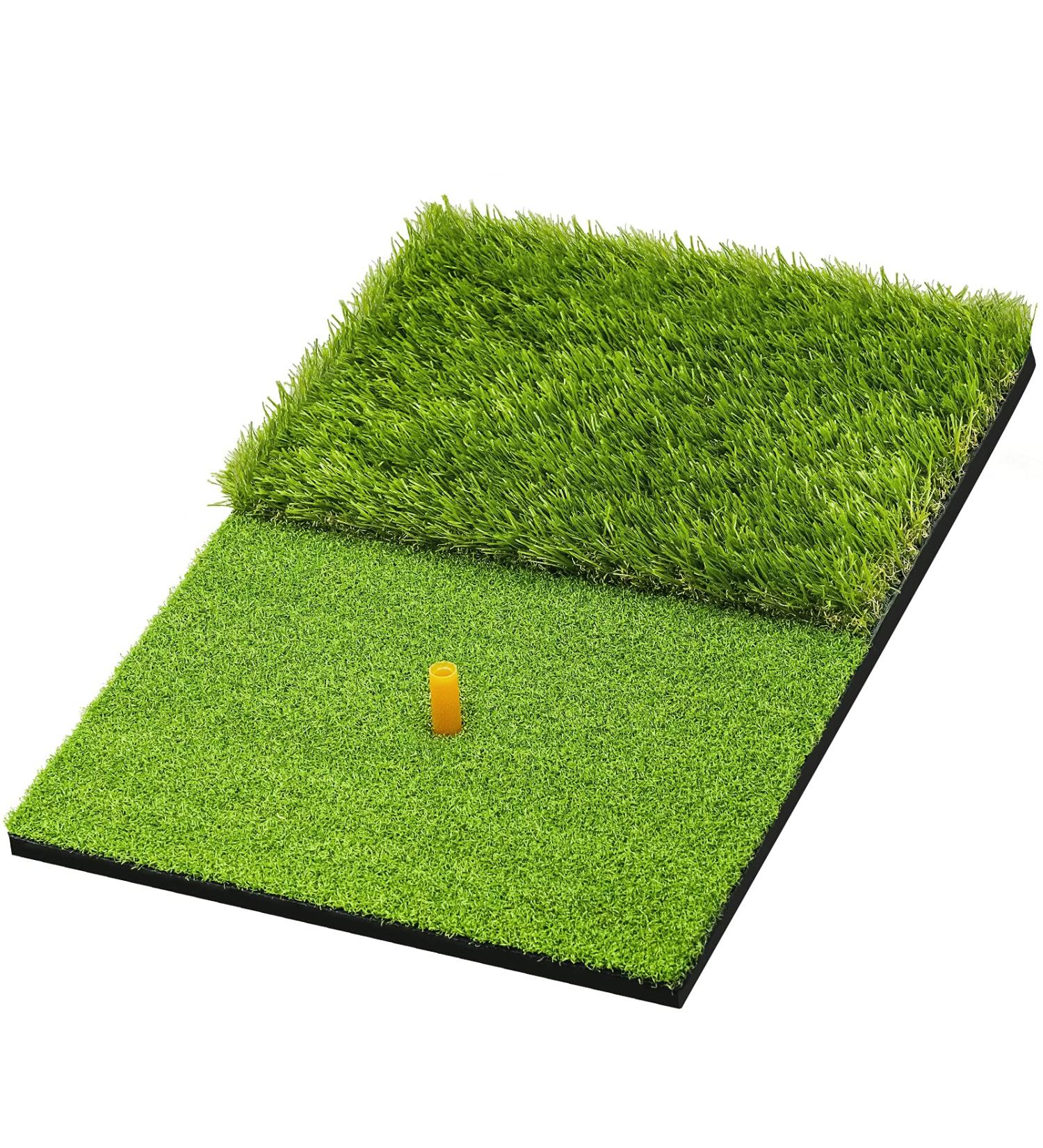 SAPLIZE Foldable Golf Hitting Mat - Portable Indoor/Outdoor Grass Practice Mat | Anti-Deformation Dual-Turf Design - Buy Online on SooperMarket.com