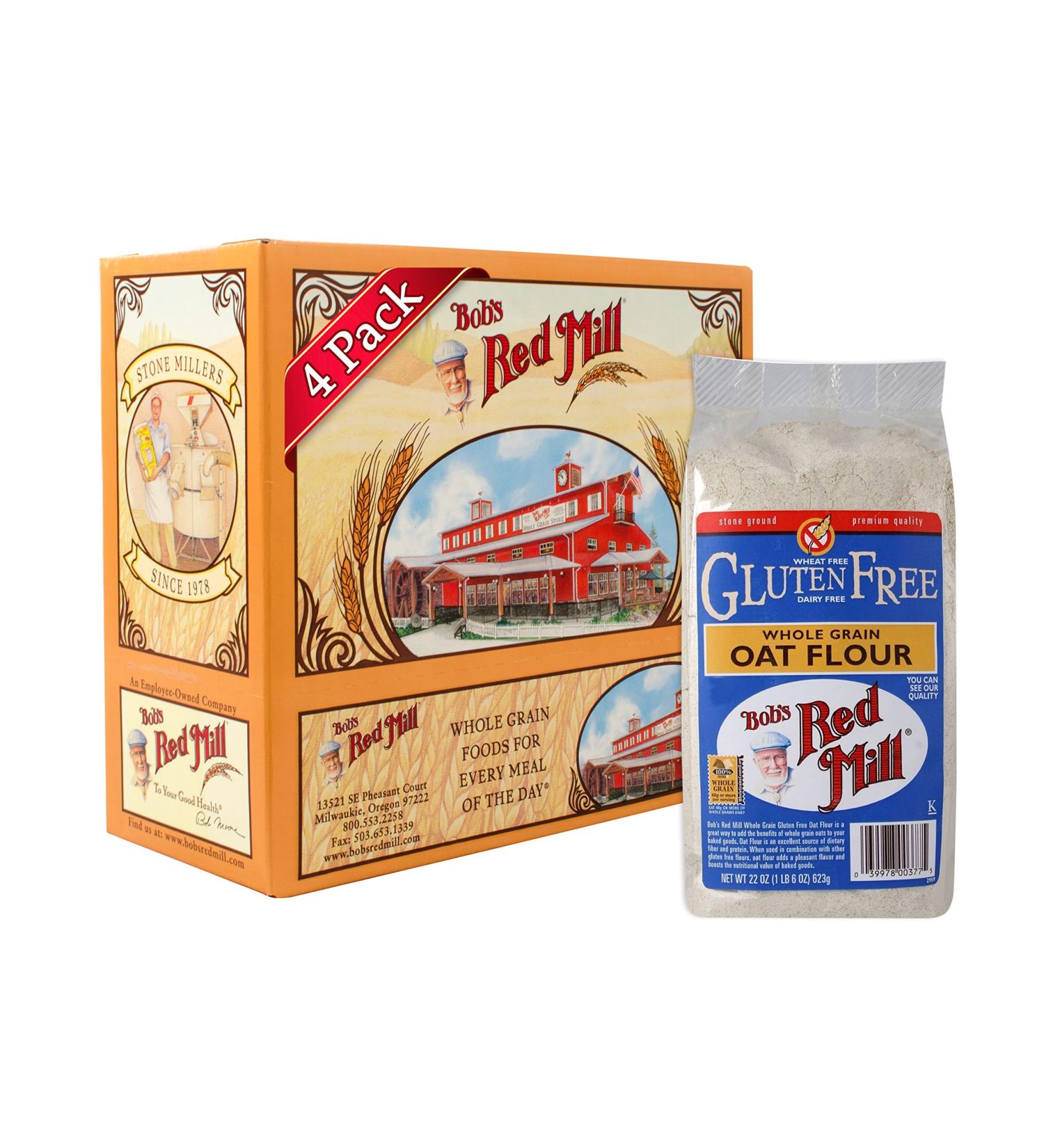 Bob's Red Mill Gluten Free Oat Flour 1.37 lb - Pack of 4 | High Quality GF Oat Flour - Buy Online on SooperMarket.com