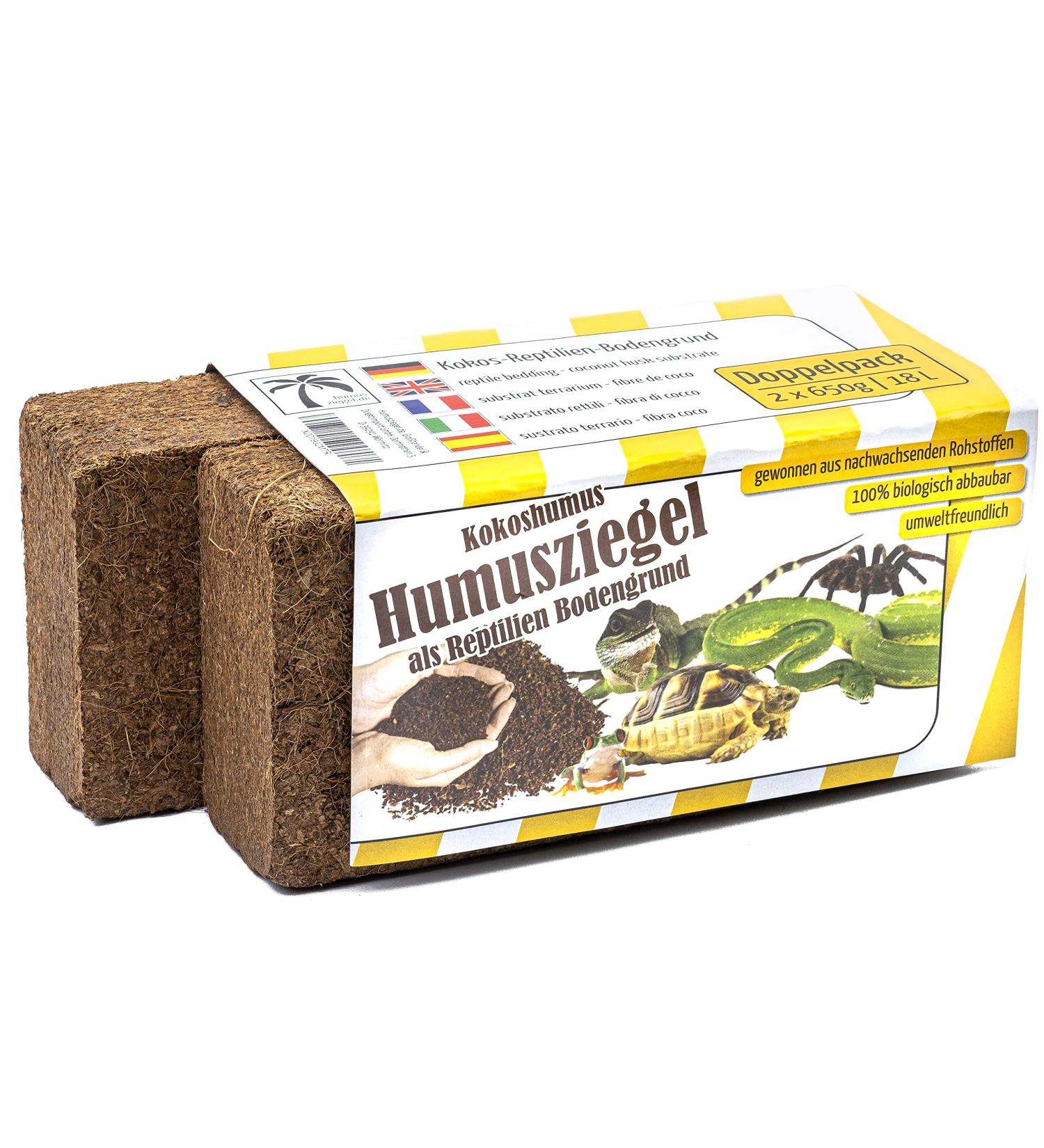 Humusziegel 2 x 650 grams of Coconut Litter for Reptiles Terrarium Substrate Terrarium Bedding Ground Coconut Tortoise Substrate Coconut Fibre Reptile Sand And Tortoise Bedding 650 g (Pack of 2) - Buy Online on SooperMarket.com