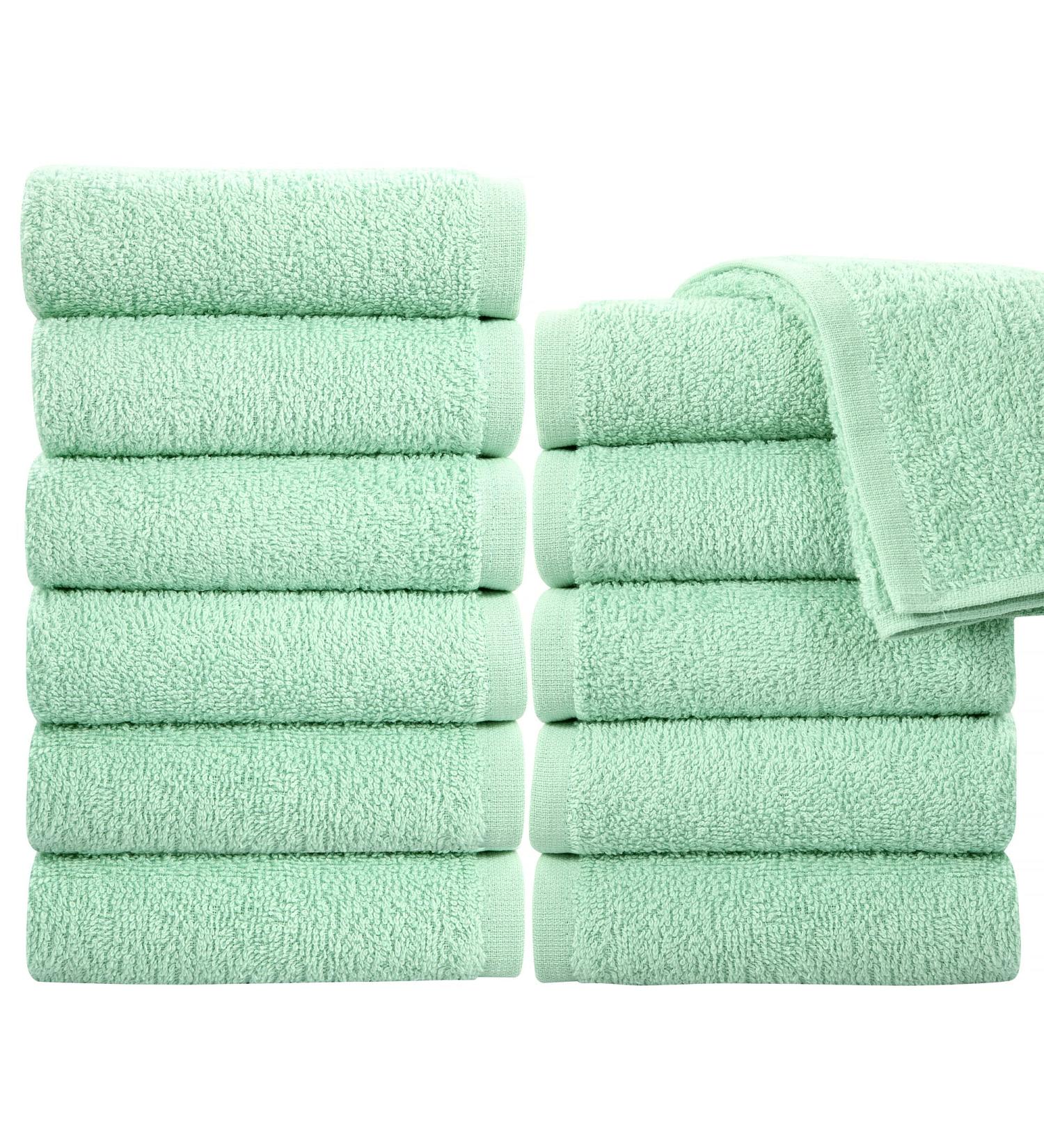 Premium 100% Cotton Washcloth Set - Aqua Mint (12 Pack) | Highly Absorbent Facial Fingertip Towels for Bathroom by SIMPLY LOFTY - Buy Online on SooperMarket.com