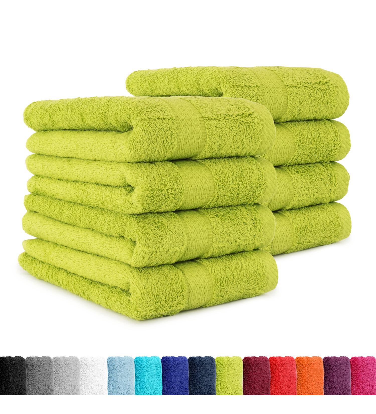 8-Piece Apple Green Towel Set - Soft & Absorbent - 50x100 cm - Perfect for International Shipping - Buy Online on SooperMarket.com