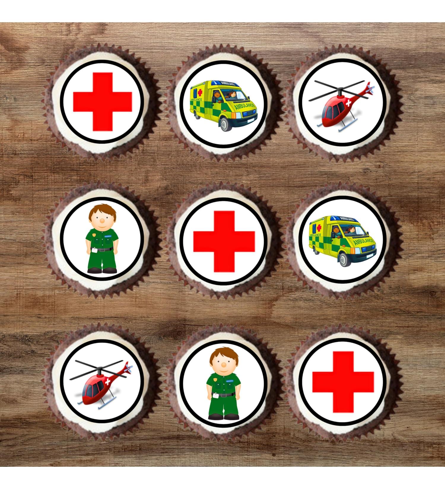 48 Ambulance Cupcake Toppers 3cm Paramedic Cupcake Toppers Mini Edible Nurse Cake Toppers Air Ambulance Cake Decorations Congratulations Cake Topper Thank You Cupcake Toppers Graduation Cupcakes - Buy Online on SooperMarket.com