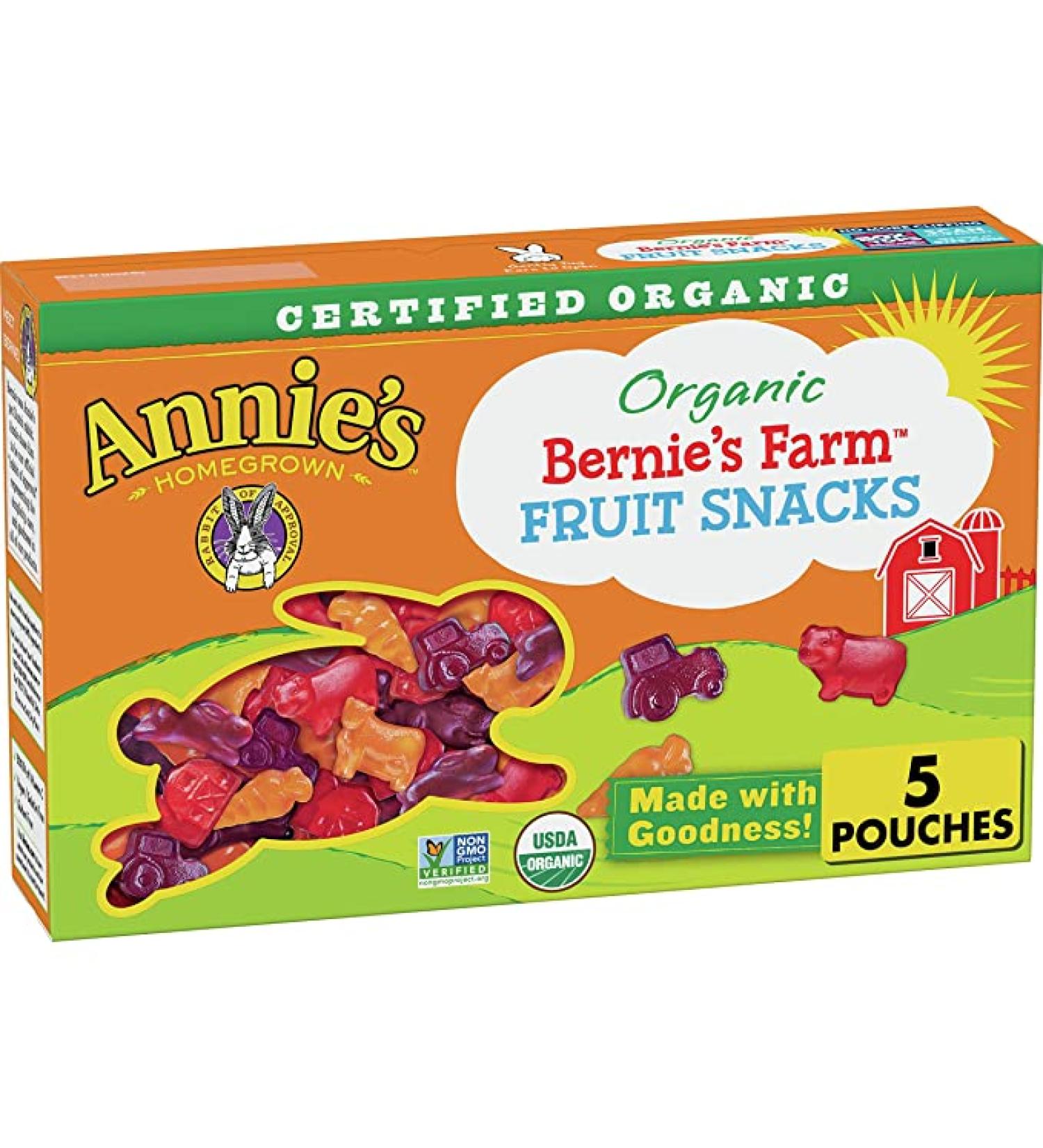 Annie's Organic Bernieâ€™s Farm Fruit Snacks - Gluten Free, 4 oz (5 ct) - Buy Online on SooperMarket.com