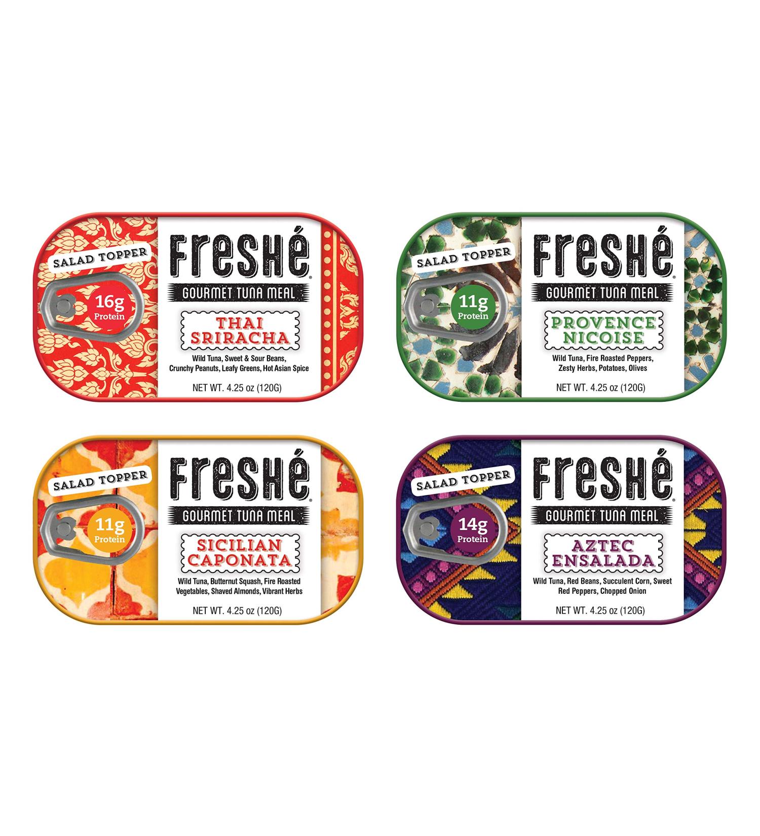 Fresh Gourmet Canned Tuna Variety Pack - High-Protein Snack & Meal | Non-GMO, Wild-Caught, Mediterranean Diet Friendly | 4.25 oz (Pack of 4) - Buy Online on SooperMarket.com