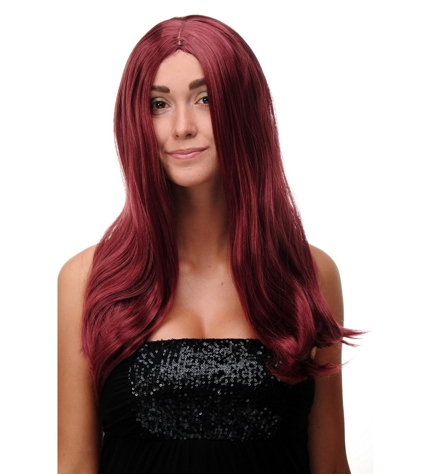 WIG ME UP - Ladies Long Straight Wig in Red Garnet | 60 cm Middle Parting | International Shipping - Buy Online on SooperMarket.com