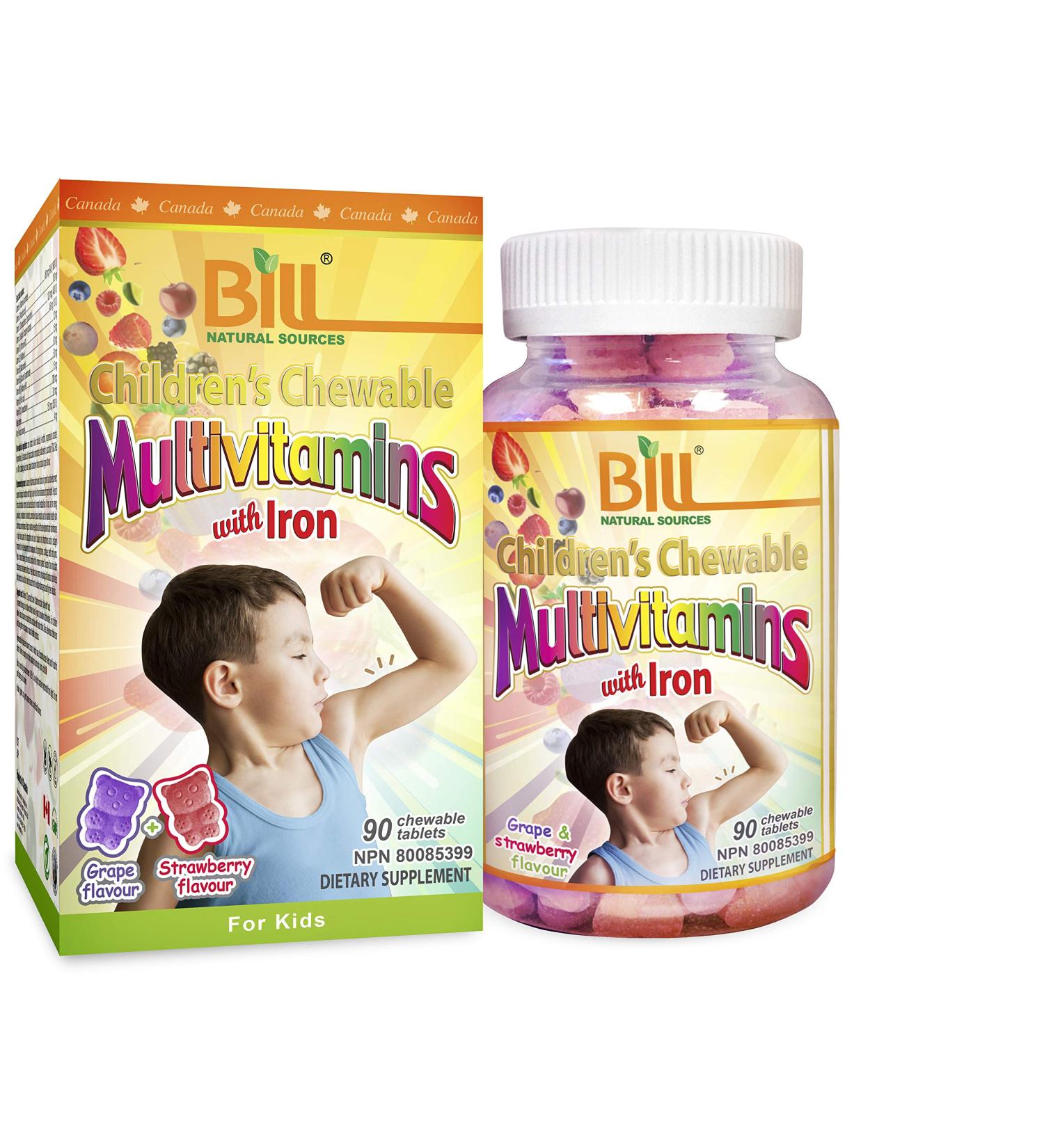 Bill Natural Sources Children's Multivitamins with Iron 90 chewable tablets - Buy Online on SooperMarket.com
