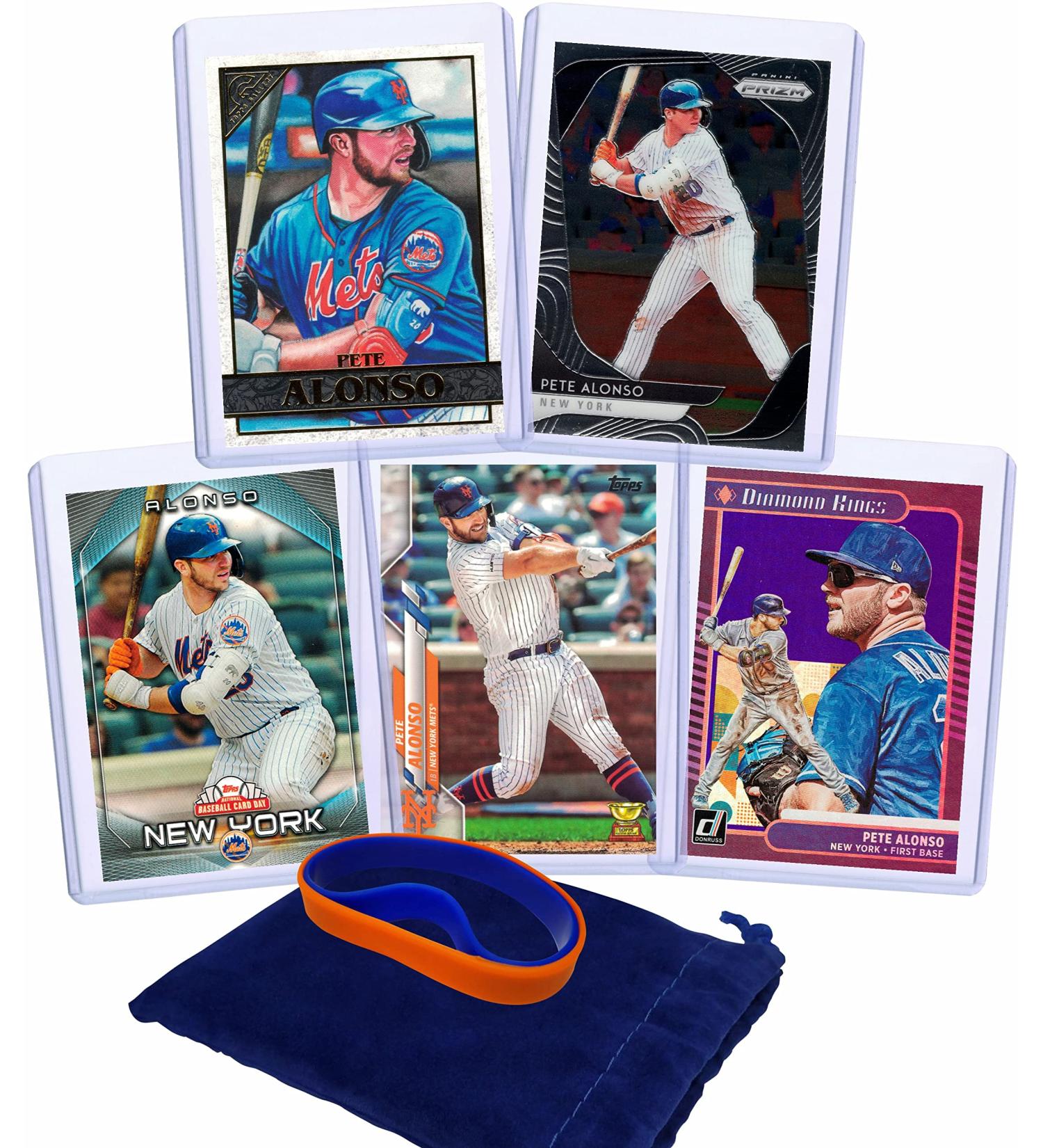 Pete Alonso Baseball Cards (5) ASSORTED New York Mets Trading Card and Wristbands Gift Bundle - Buy Online on SooperMarket.com