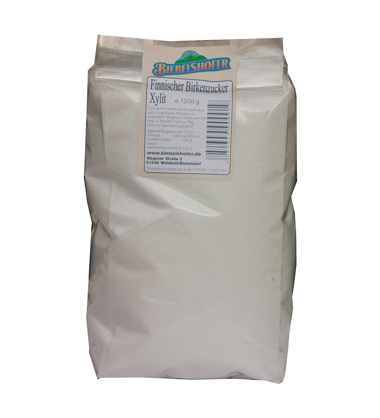 Real Finnish birch sugar (xylitol) made from wood in Finland bottled in Germany. 1 x 1.2 kg