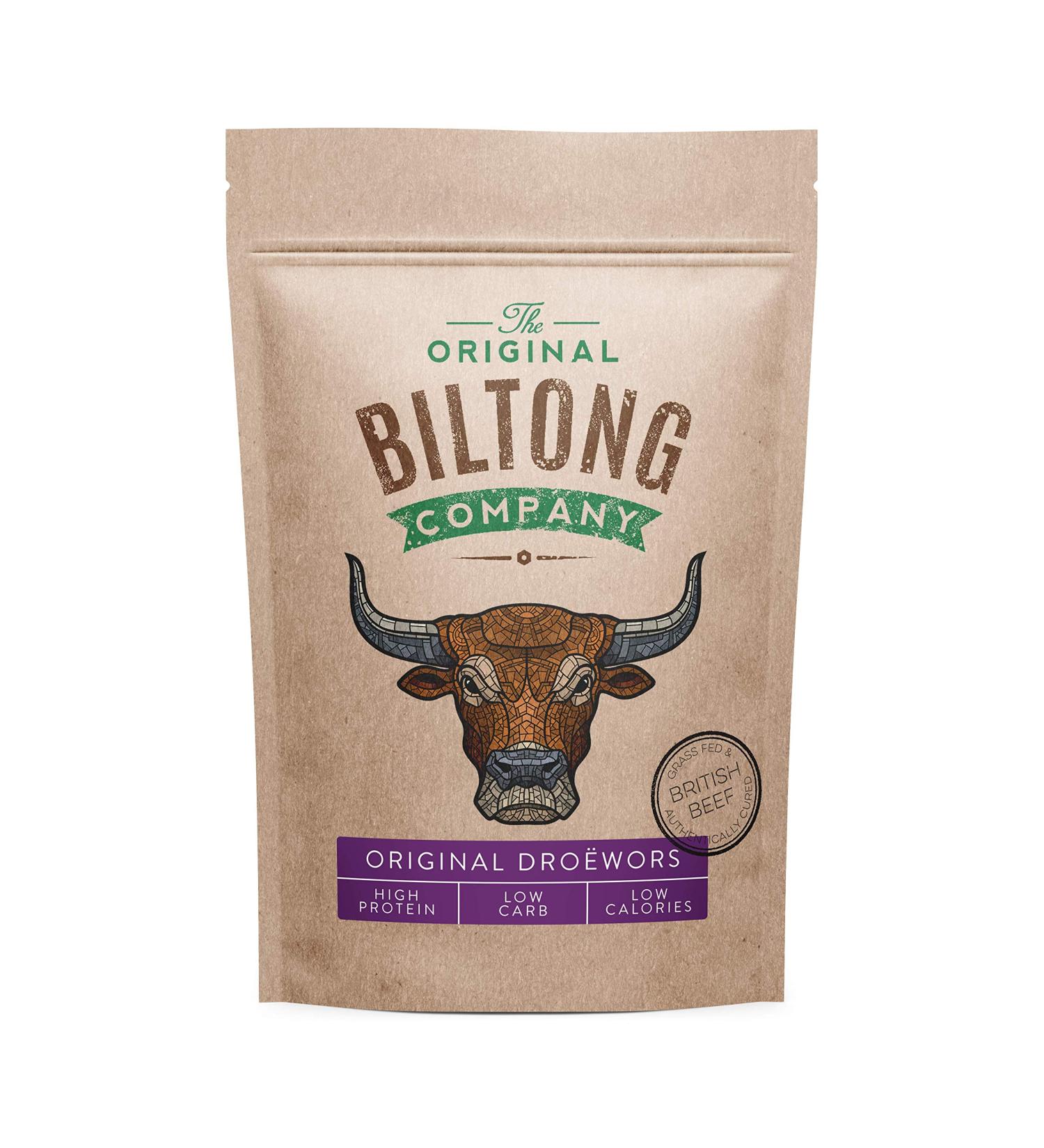 The Original Biltong Company Original Dro wors- Traditional South African Meat Snack, High in Protein - 250g Pack - Buy Online on SooperMarket.com
