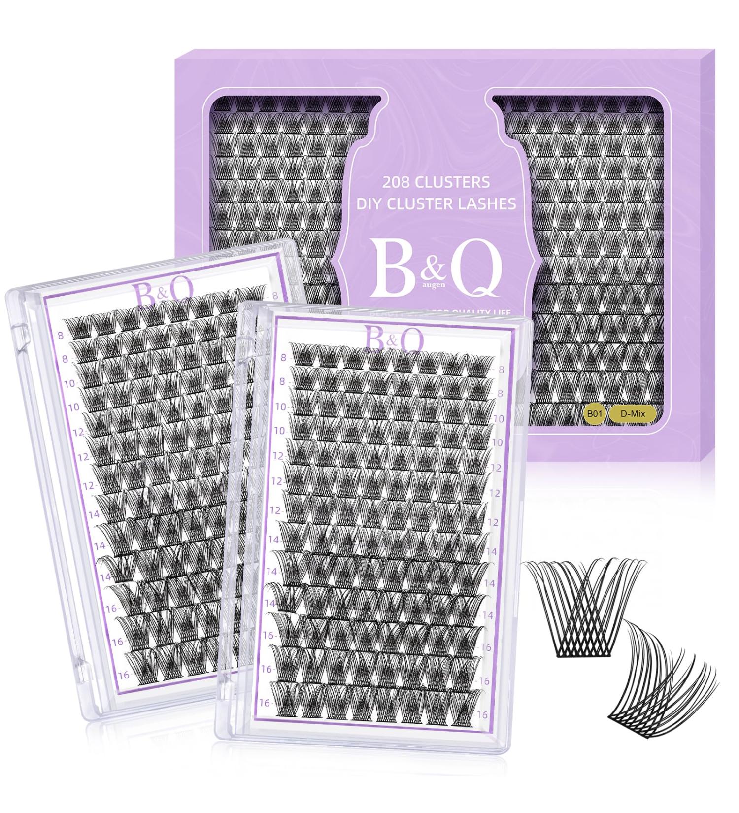208 PCS D-8-16MM D Curl Volume Cluster Lashes Kit - DIY Eyelash Extensions - Buy Online on SooperMarket.com