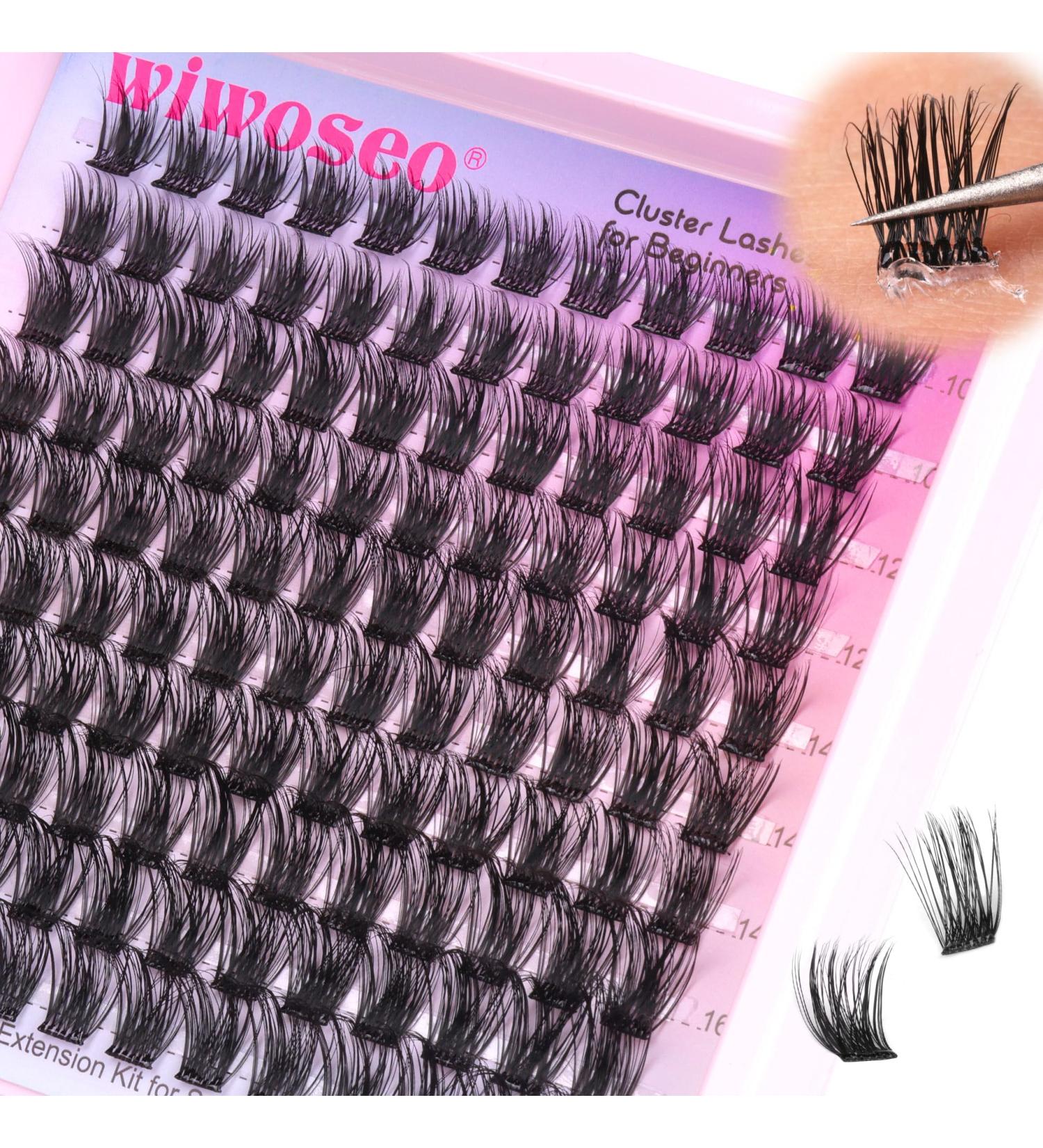 Buy Wiwoseo Self Adhesive Eyelashes | Pre-Glued Cluster Extensions | Waterproof D Curl Lash Clusters - No Glue Needed - Buy Online on SooperMarket.com