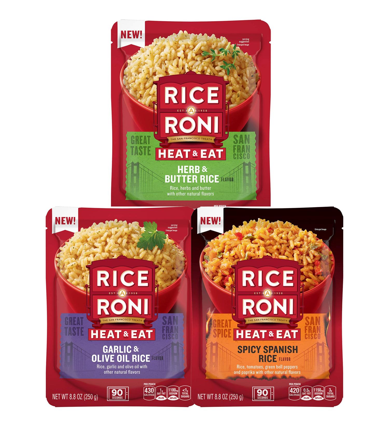 Rice A Roni Heat & Eat Rice 3-Flavor Variety Pack 8.8oz (Pack of 6) - Heat & Serve - Buy Online on SooperMarket.com