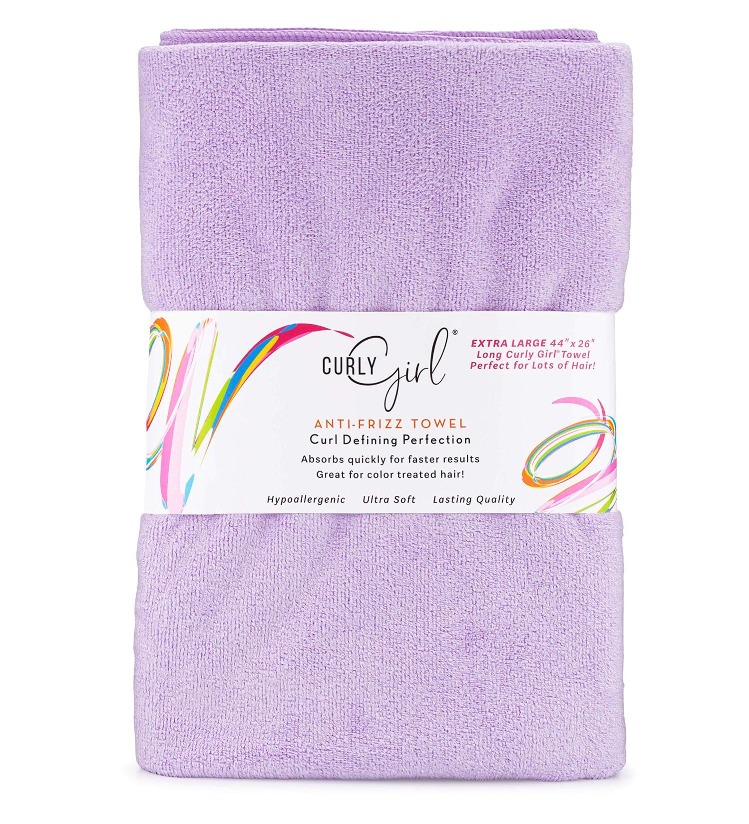 Curly Girl Extra Large Microfiber Hair Towel 44x26 - Lavender | Super Absorbent & Quick Drying - Buy Online on SooperMarket.com