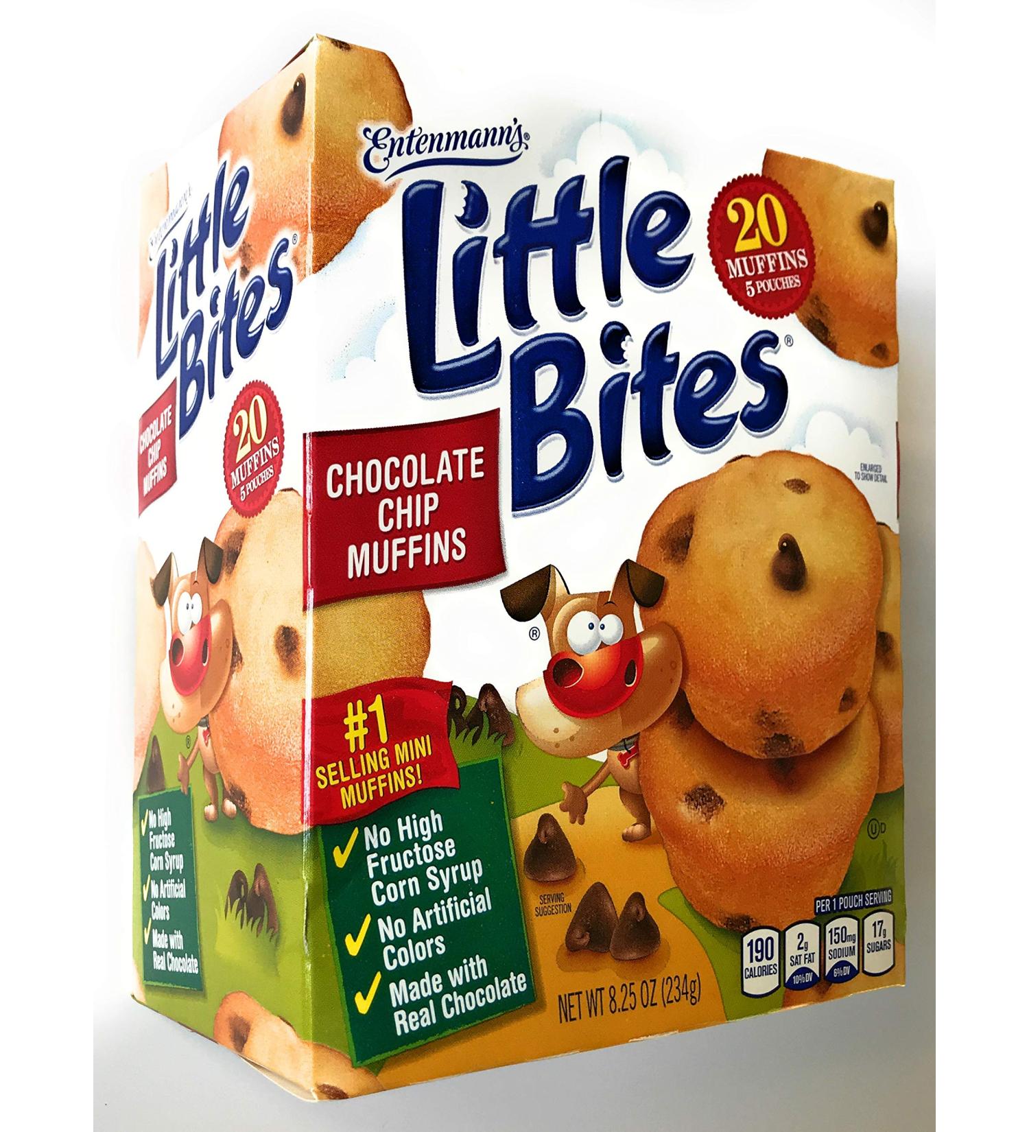 Entenmann's Little Bites Chocolate Chip Muffins - Delicious & Yummy - 5 Pouches, 20 Muffins, 8.25 oz (1 Box) - Buy Online on SooperMarket.com