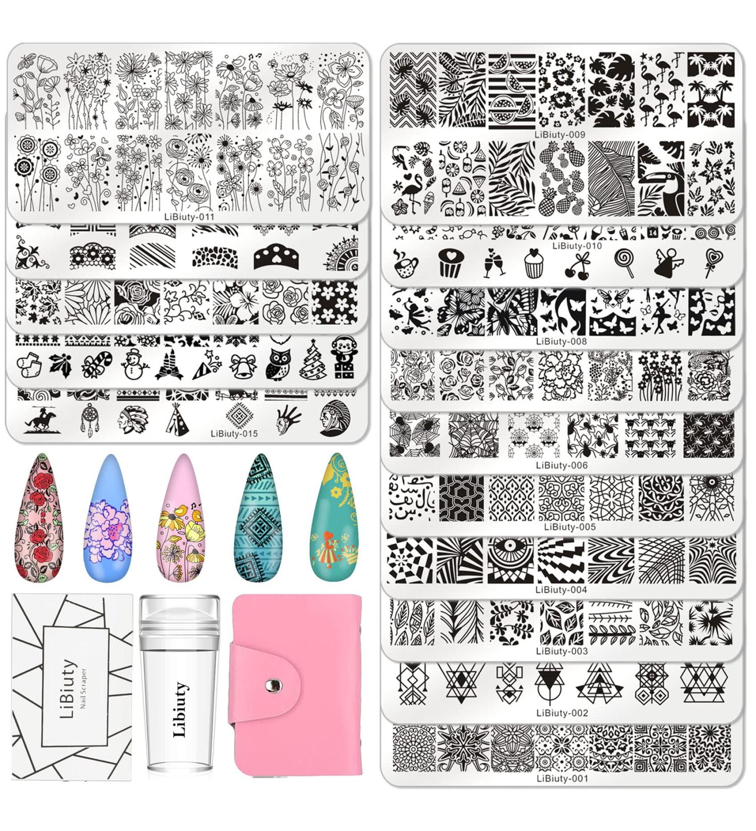 Budoci Nail Stamping Set | 15 Nail Stamping Plates Kit for Stunning Nail Art | French Manicure Stencils & Accessories - Buy Online on SooperMarket.com