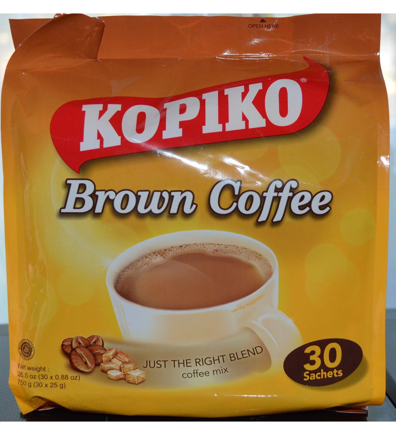 Kopiko Instant 3 in 1 Brown Coffee Mix - 30 Count Bag | Creamer & Sugar Included - Buy Online on SooperMarket.com